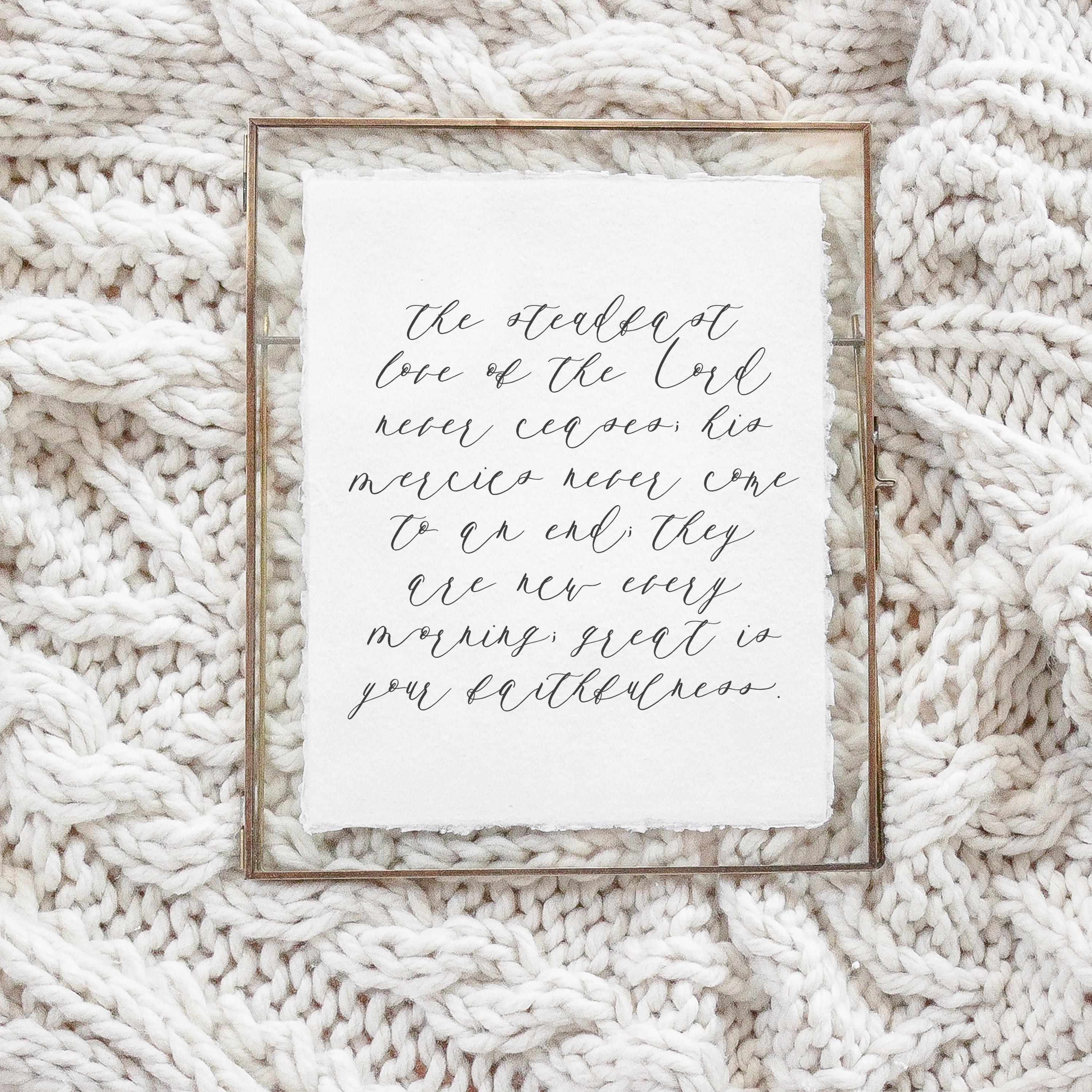Glass Table Frames & Cards - The Steadfast Love of the Lord