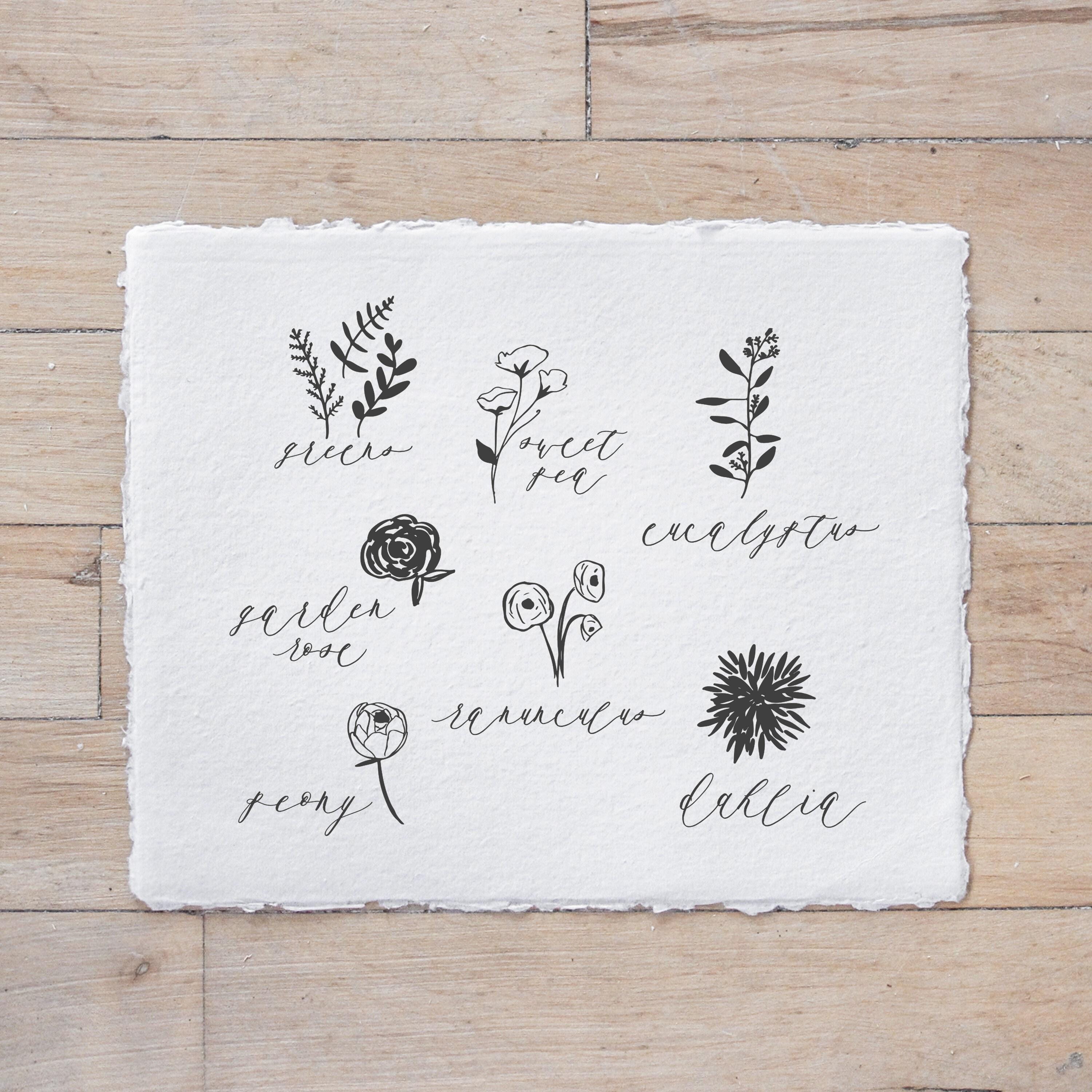 Glass Table Frames & Cards - Flower Types