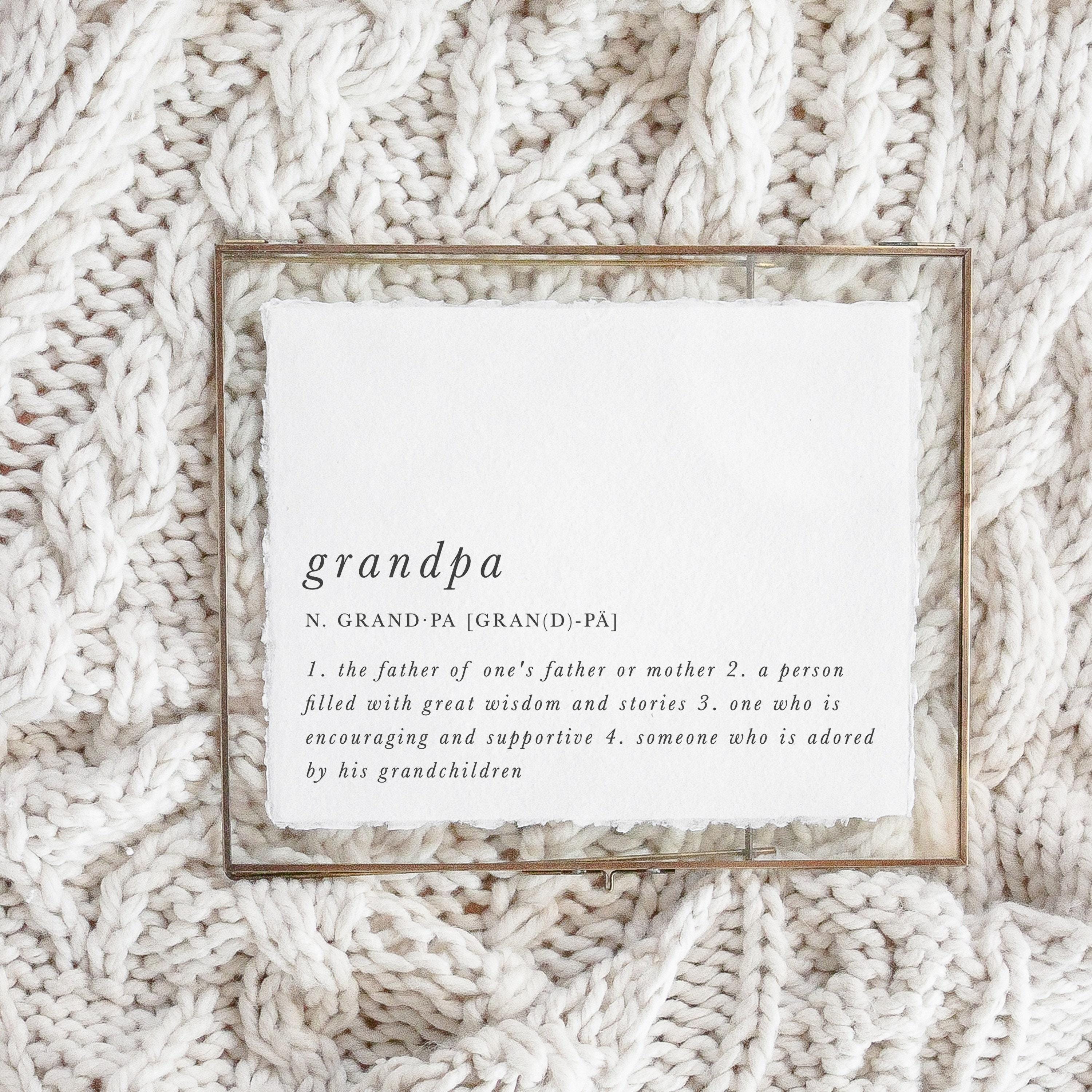 Glass Table Frames & Cards - Grandpa Definition