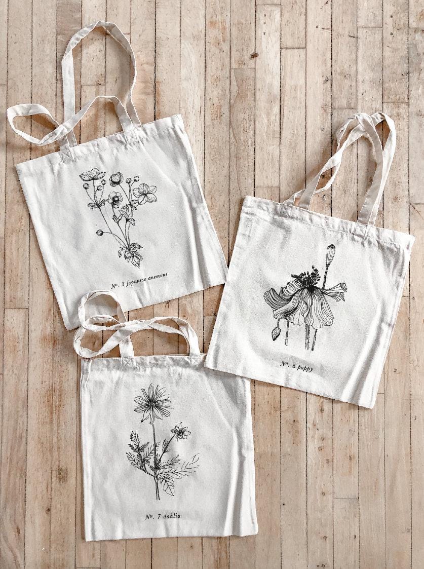 Tote Bags - Botanical Flowers