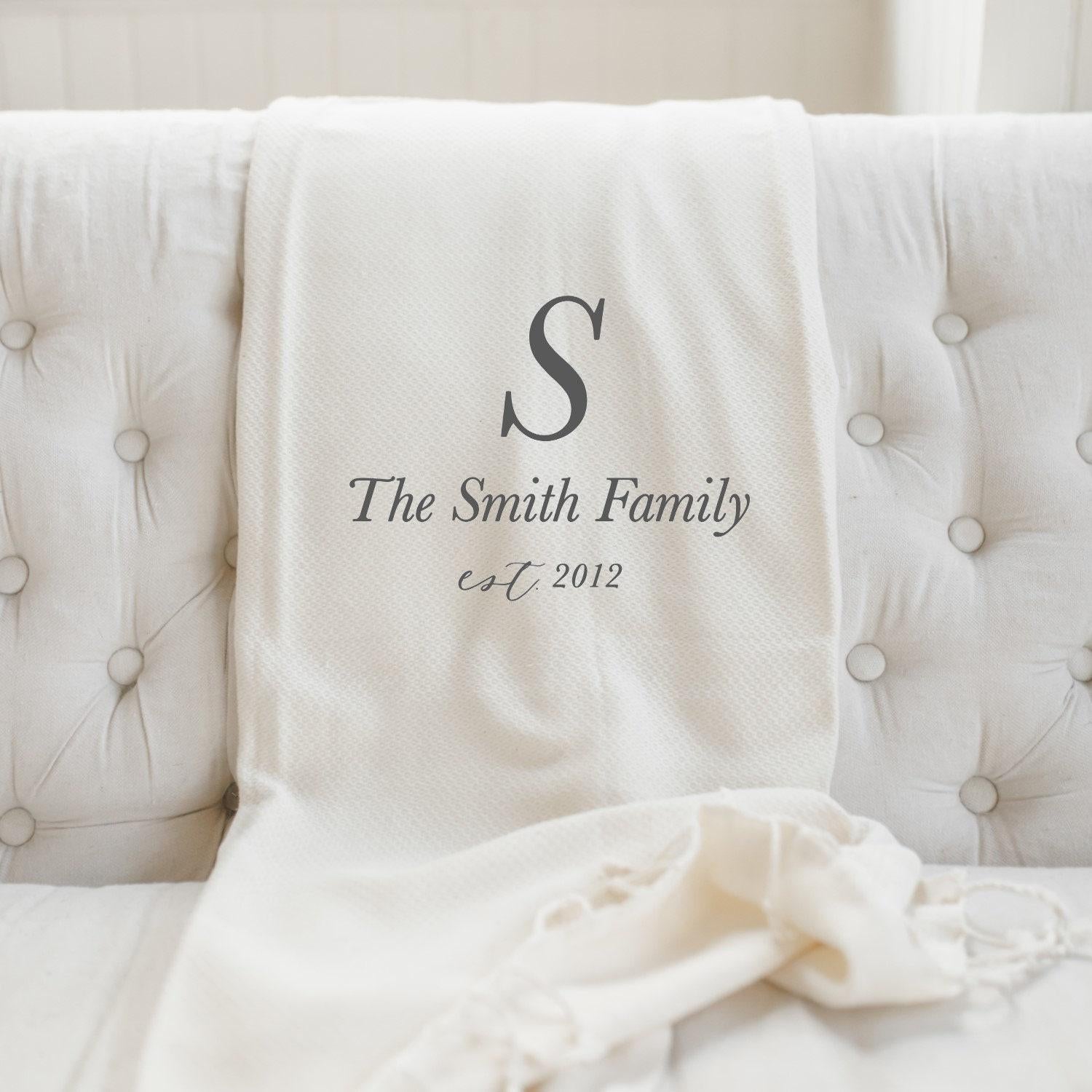 Personalized Throw Blankets - Personalized Family Name