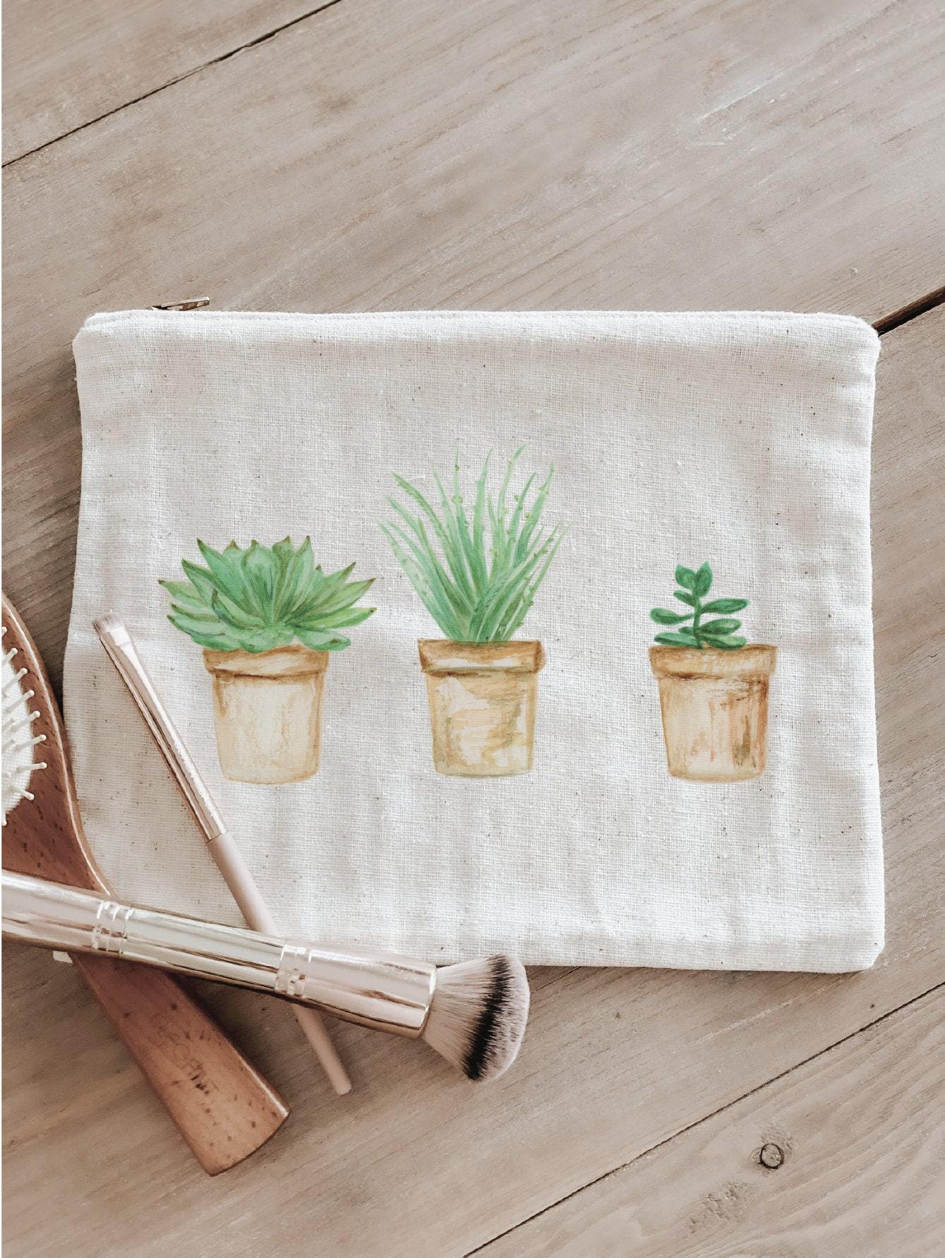 Makeup Bags - Potted Succulents