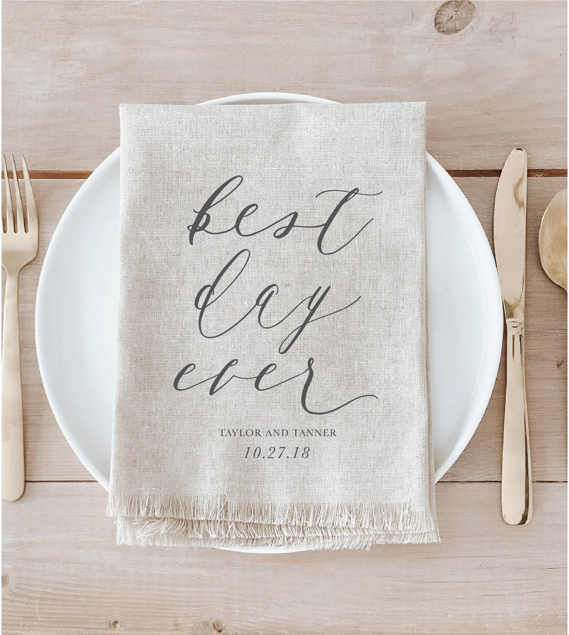 Personalized Napkins - Personalized Best Day Ever with