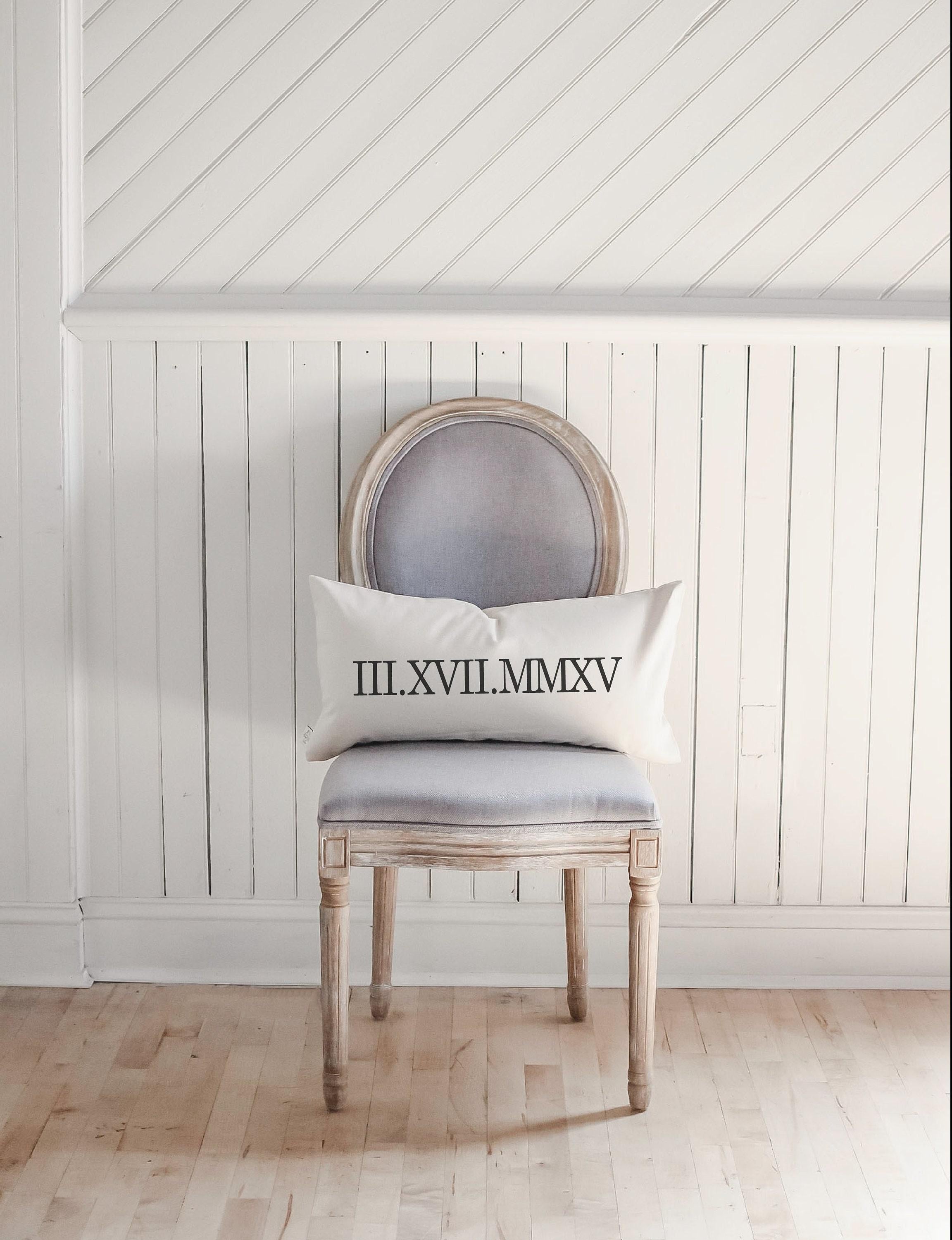 Personalized Lumbar Pillows - Personalized Roman Numerals
