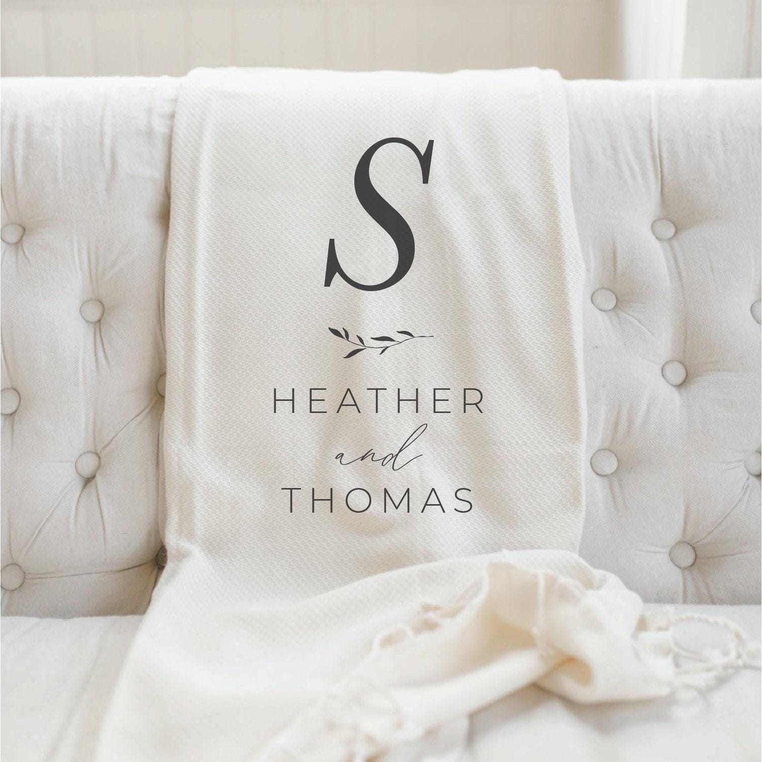 Personalized Throw Blankets - Personalized Large Initial