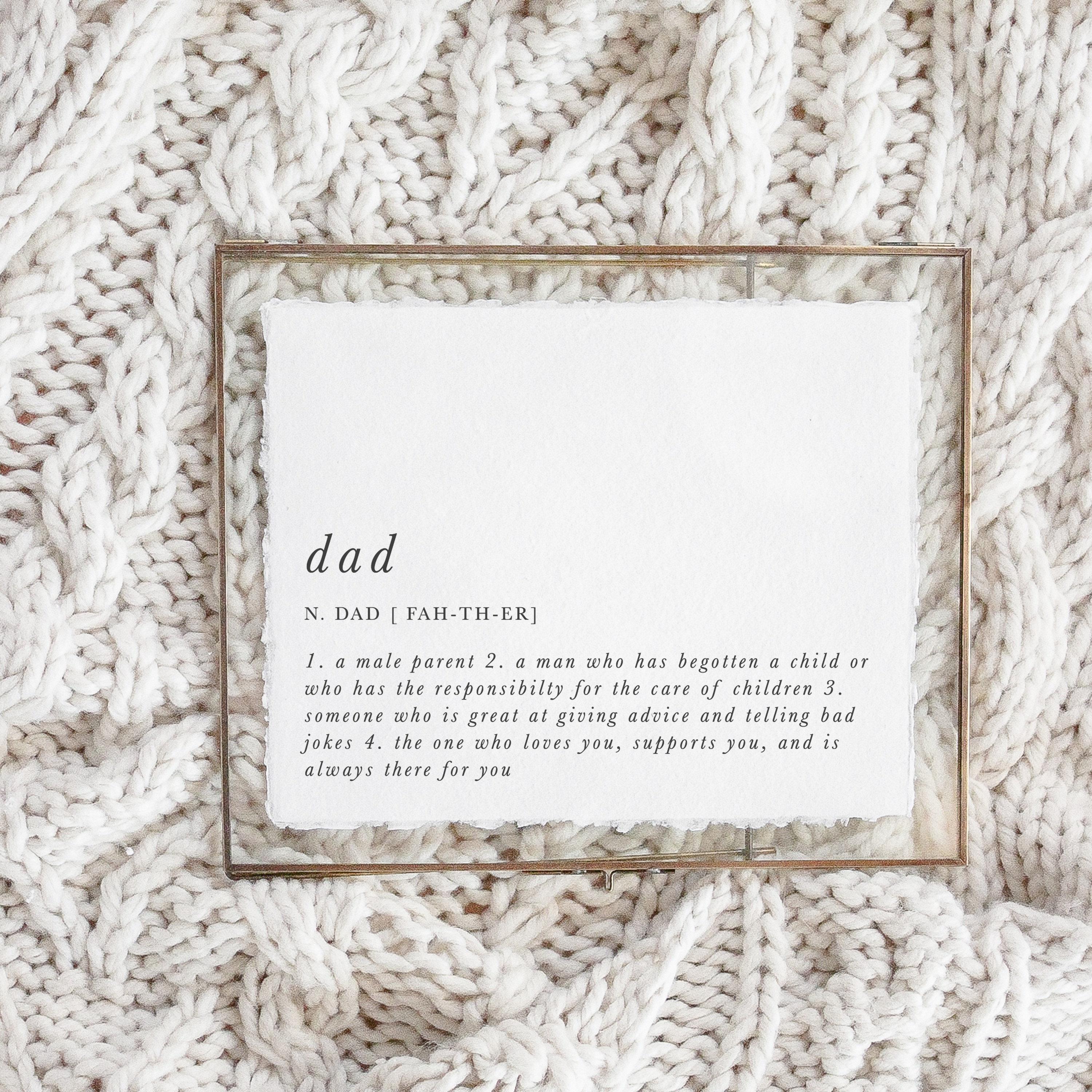 Glass Table Frames & Cards - Dad Definition