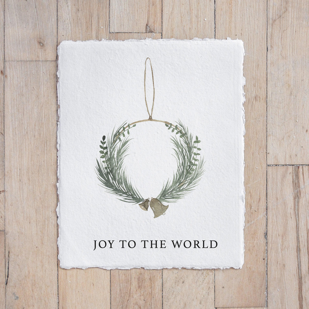 Glass Table Frames & Cards - Joy to the World Wreath