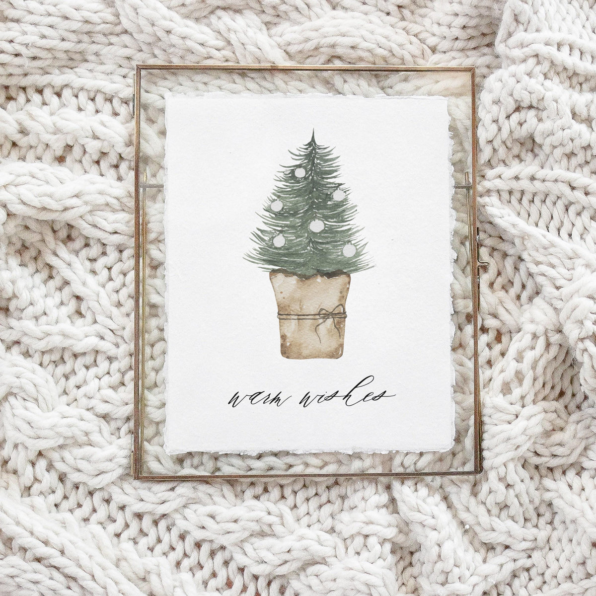 Glass Table Frames & Cards - Warm Wishes Watercolor