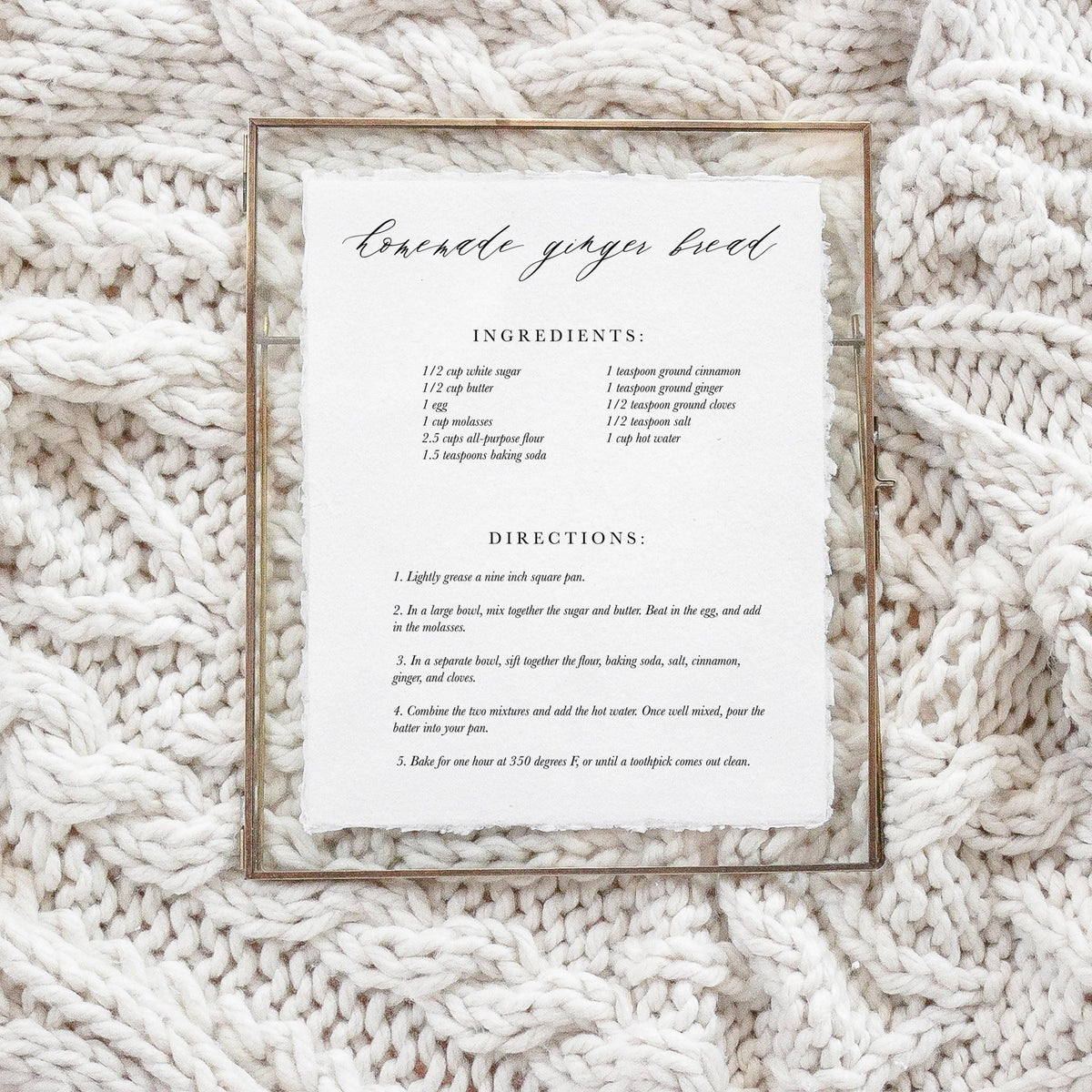 Glass Table Frames & Cards - Homemade Ginger Bread