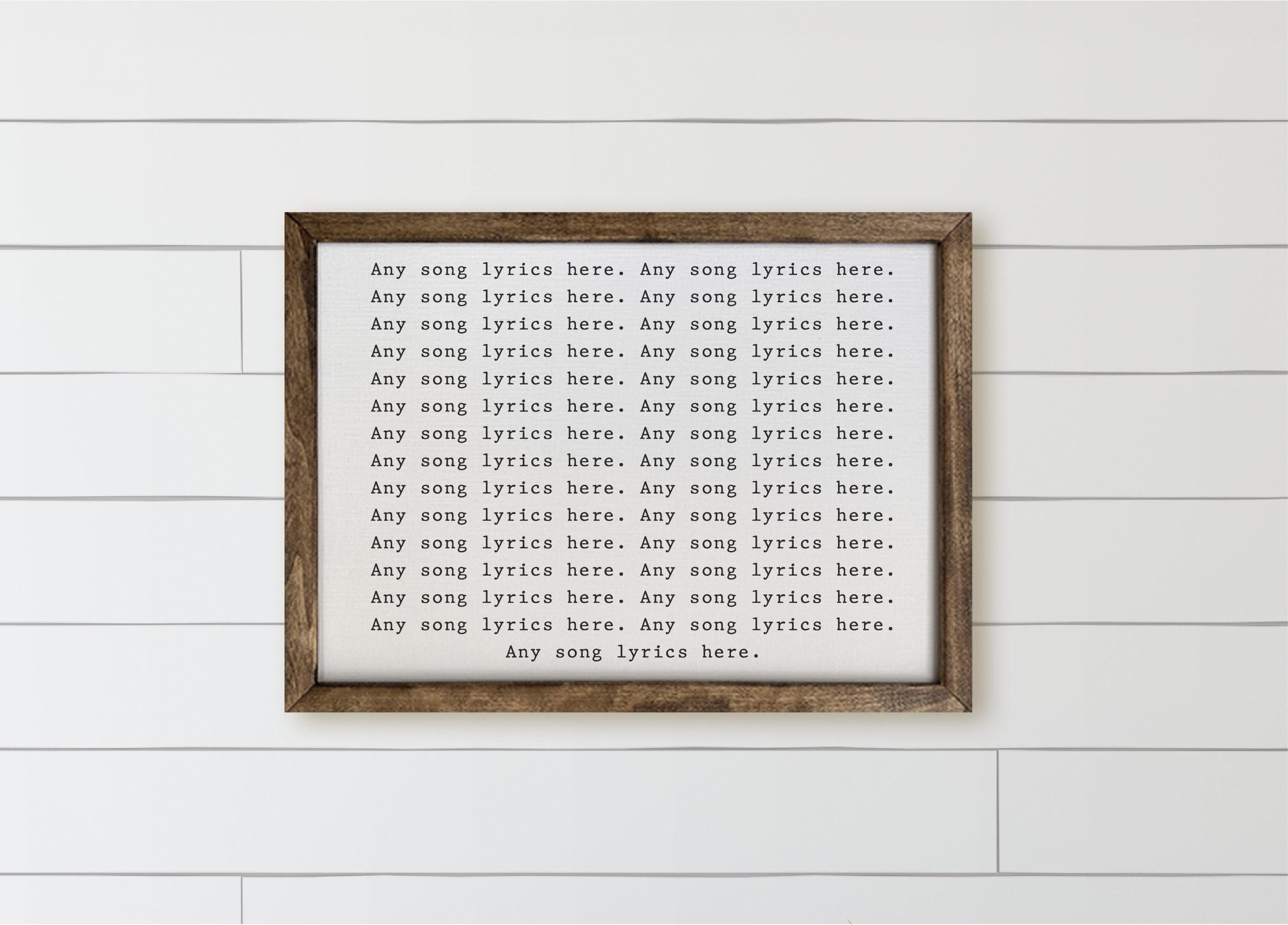 Personalized Wooden Frames - Personalized Song Lyrics