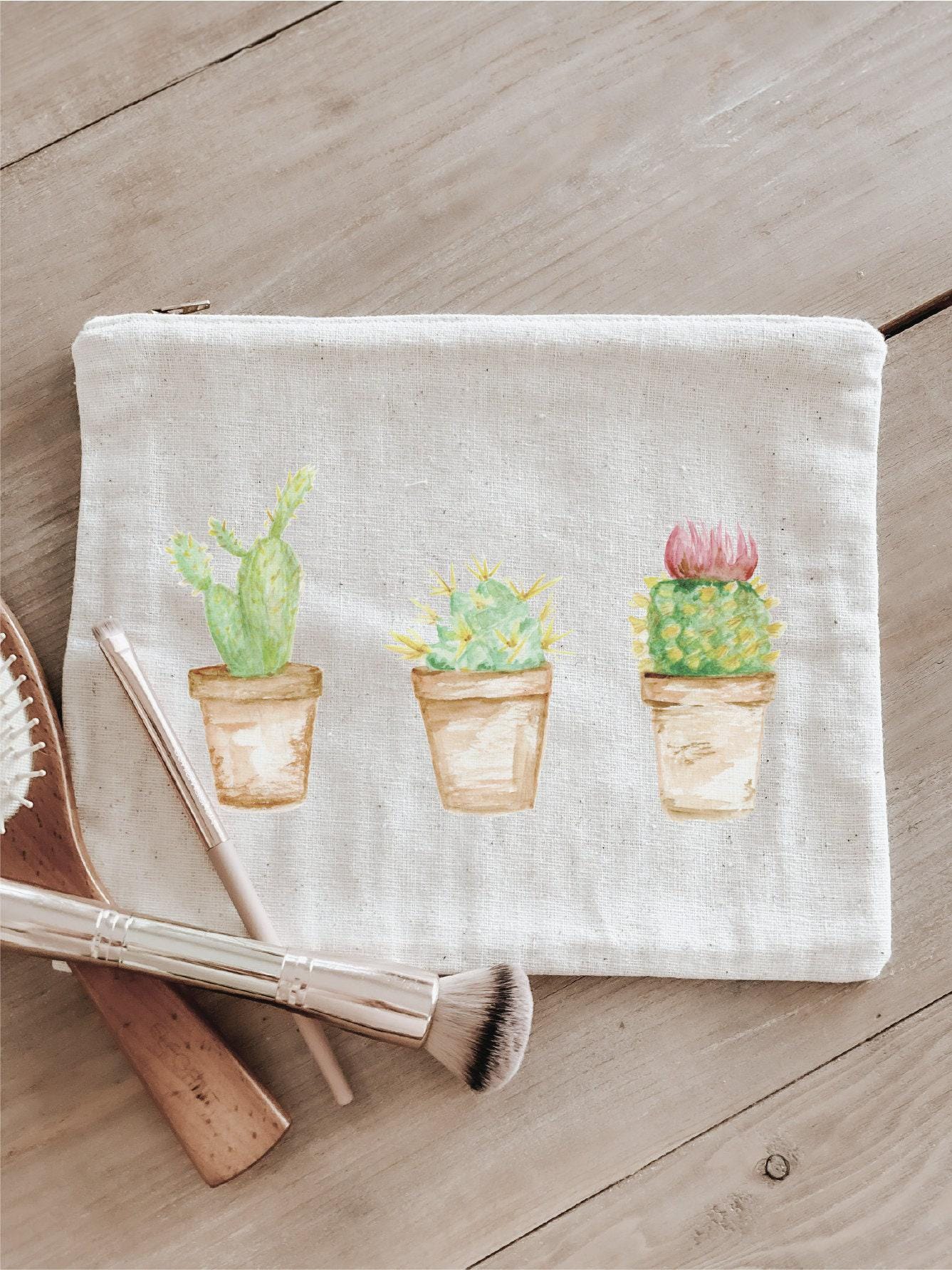 Makeup Bags - Cactus Watercolor