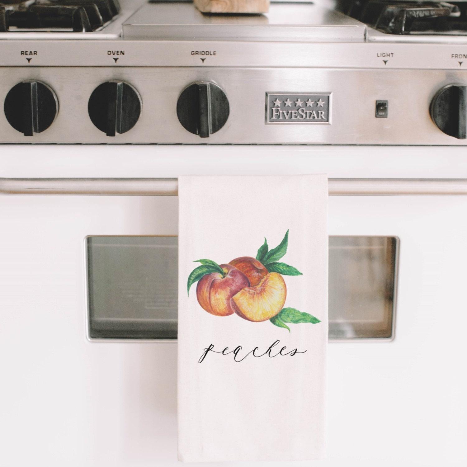 Tea Towel - Peaches Watercolor
