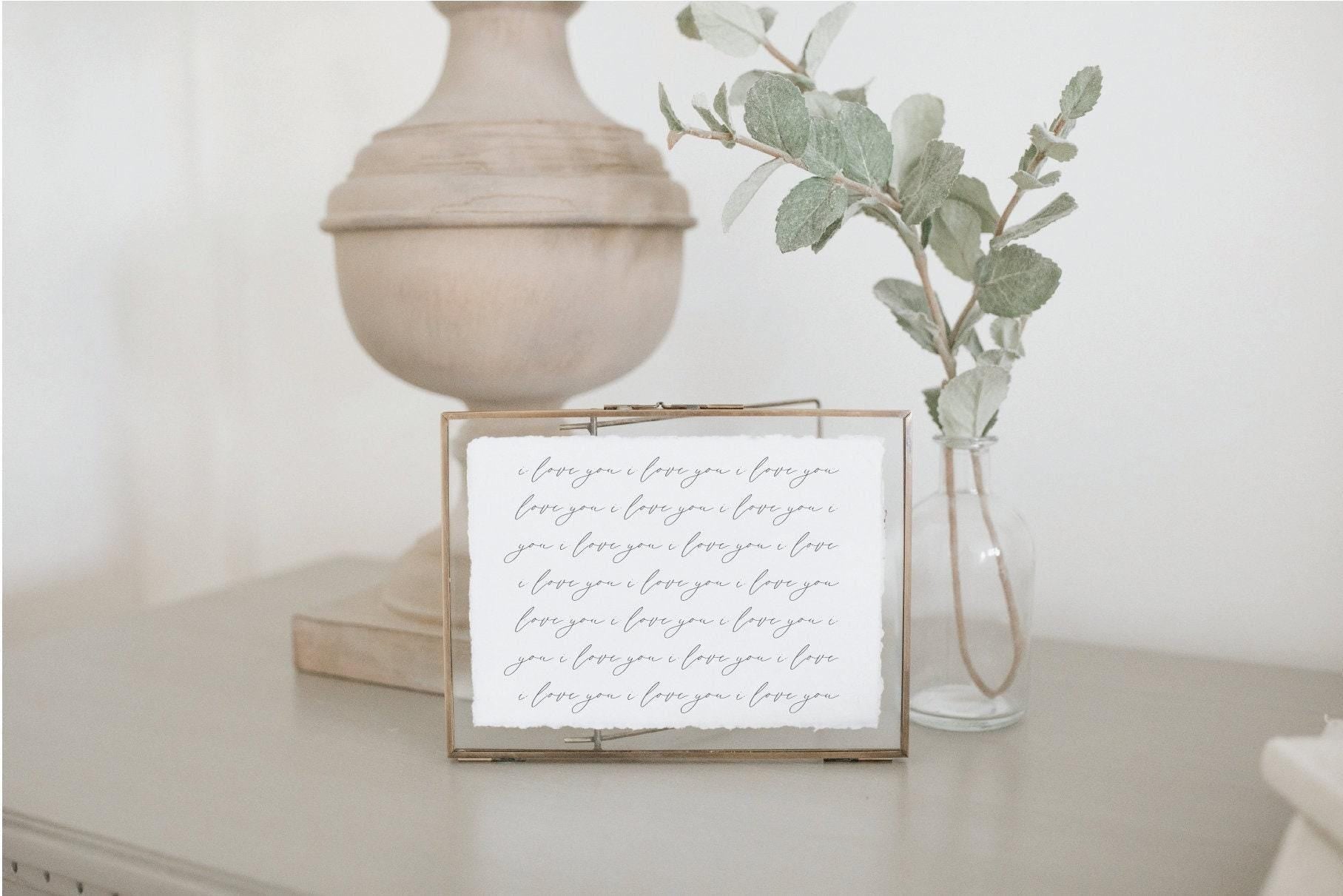 Glass Table Frames & Cards - I Love You 100x