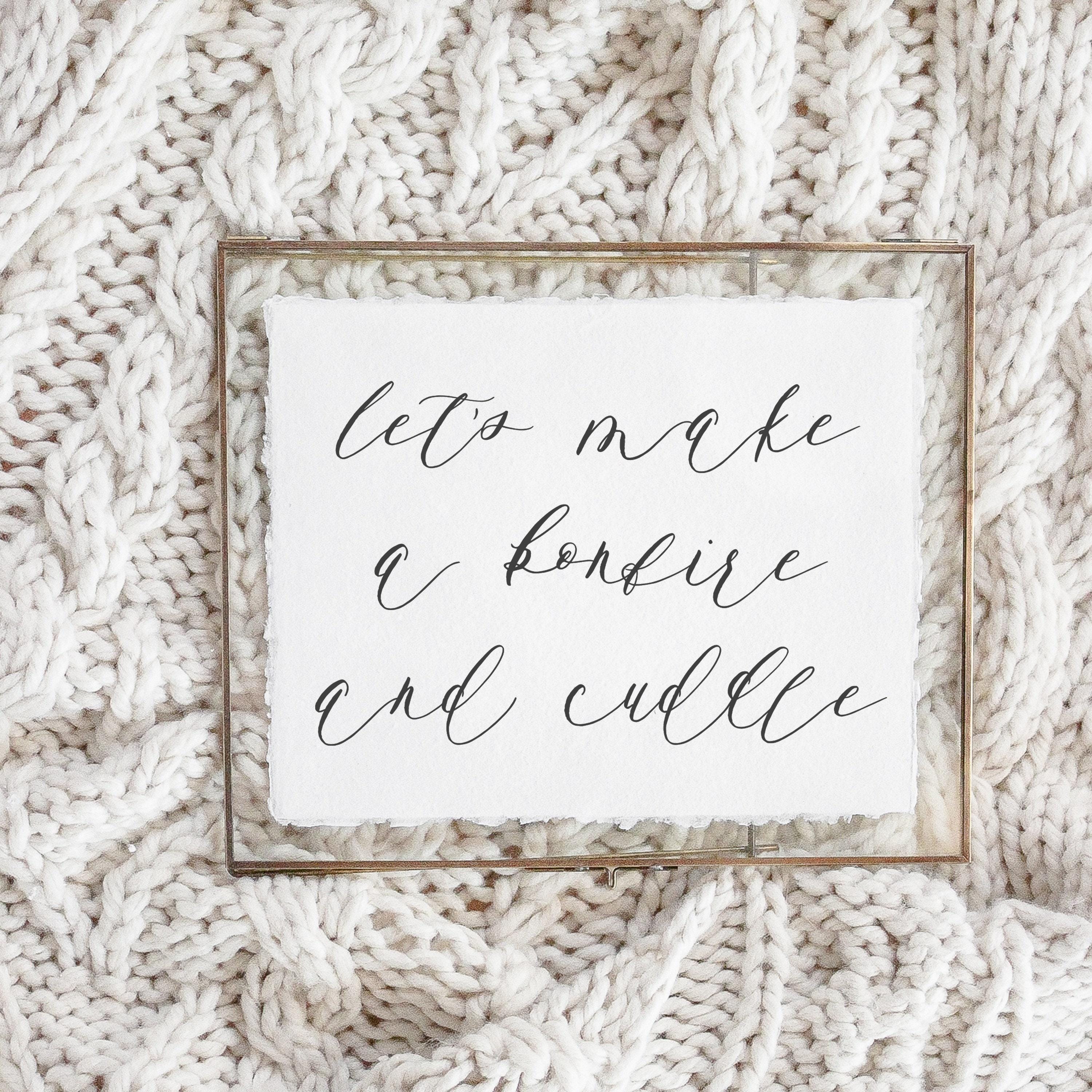 Glass Table Frames & Cards - Lets Make a Bonfire and Cuddle