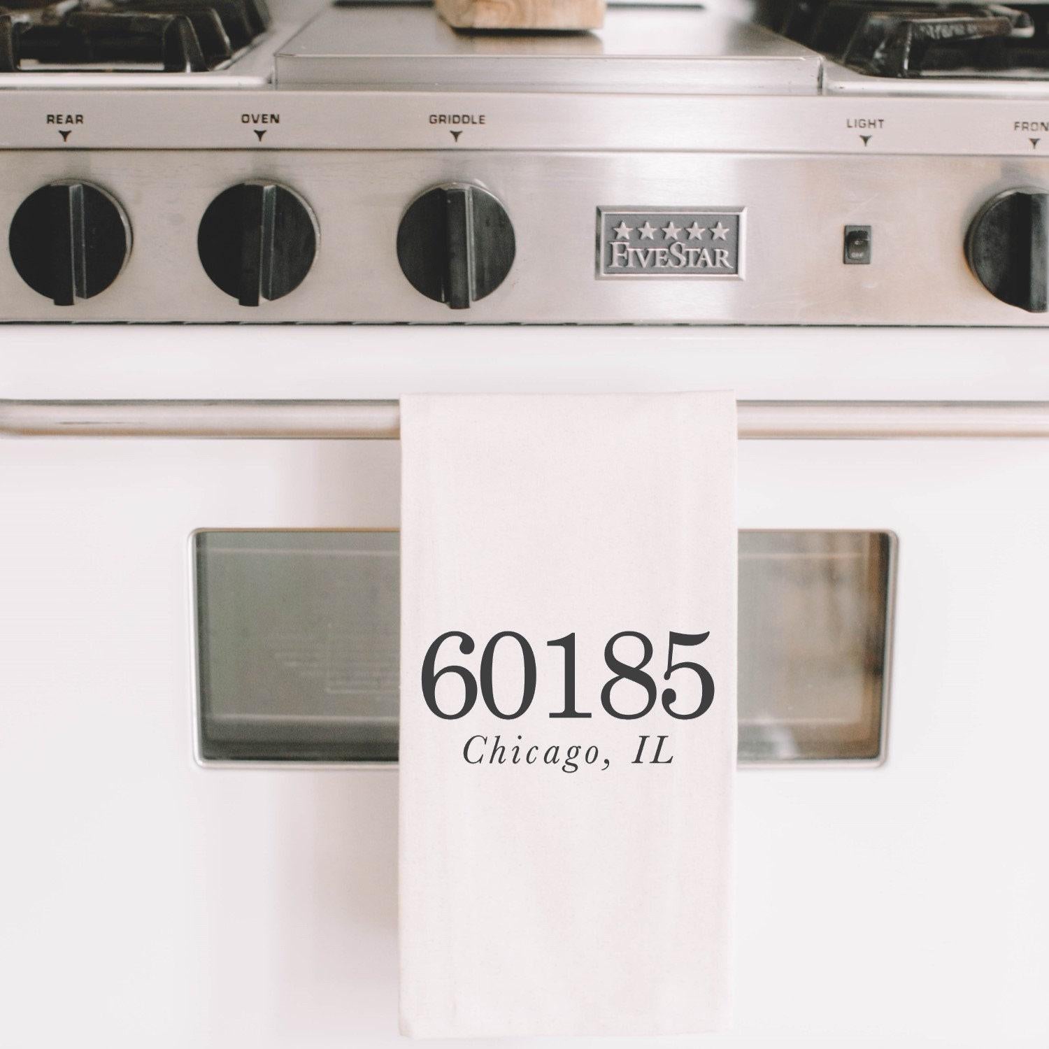 Personalized Tea Towel - Personalized Zip Code
