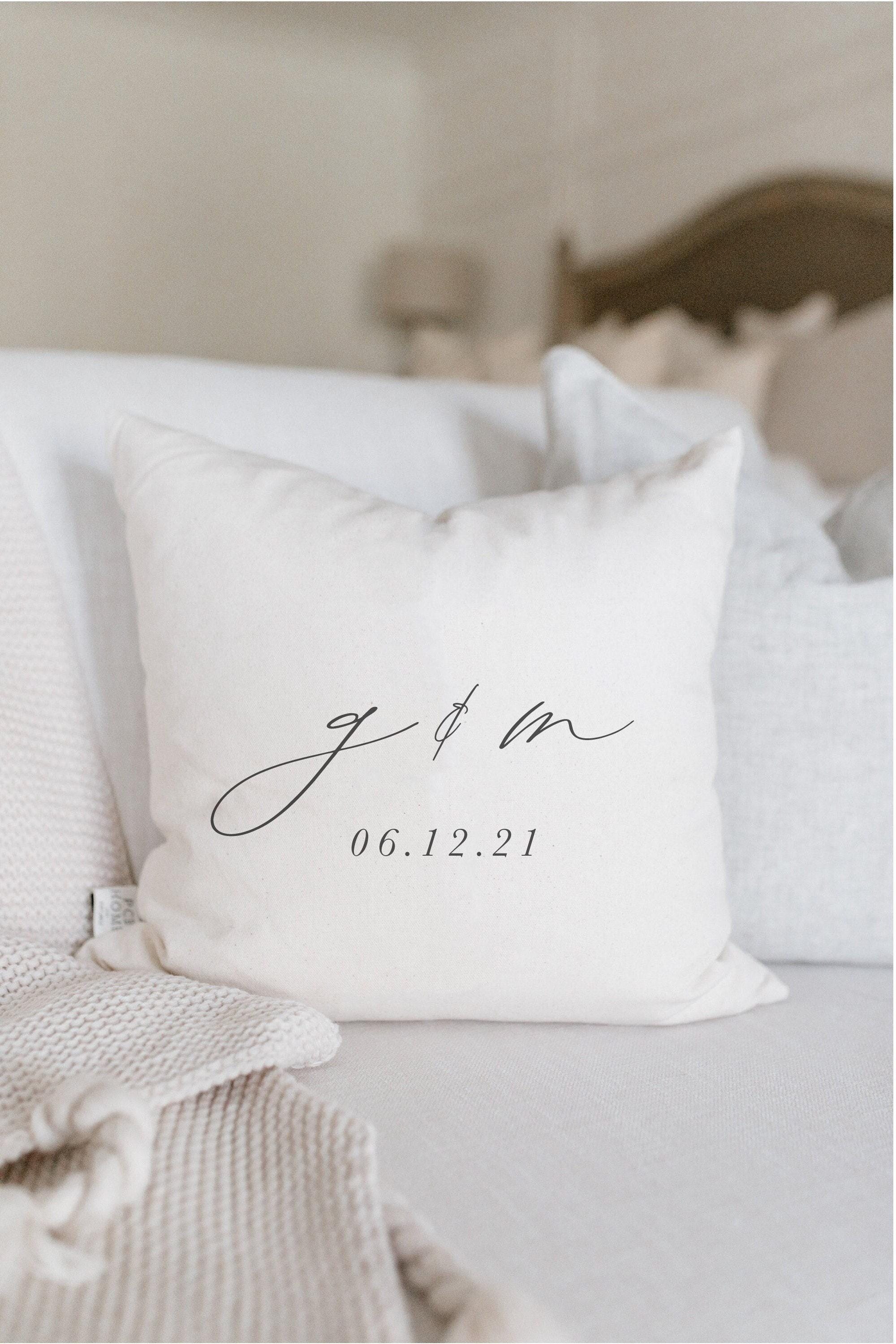 Personalized Throw Pillows - Personalized Initials and Date