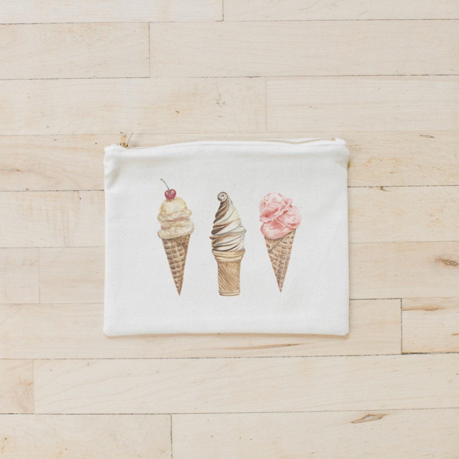 Makeup Bags - Ice Cream Watercolor