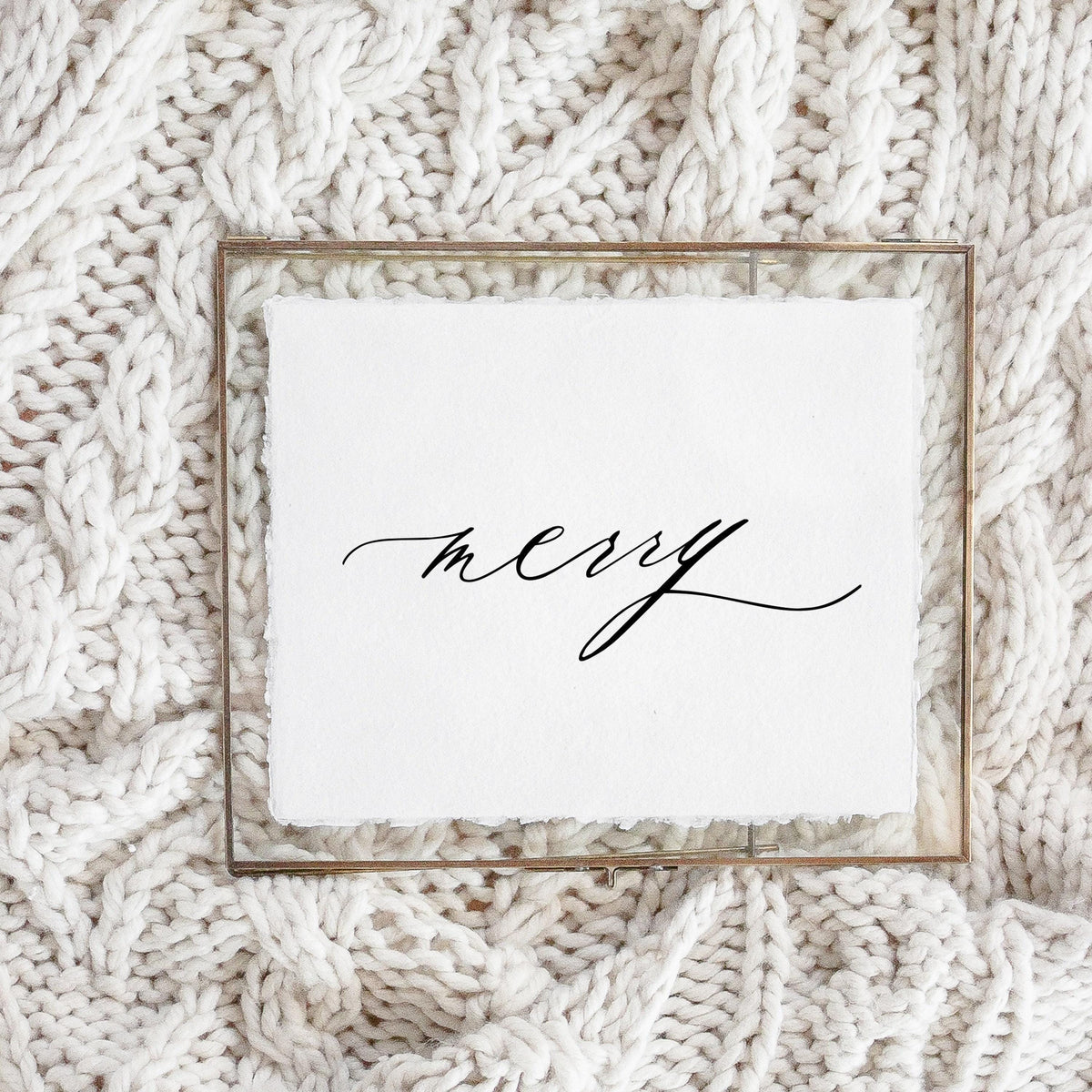 Glass Table Frames & Cards - Merry Script