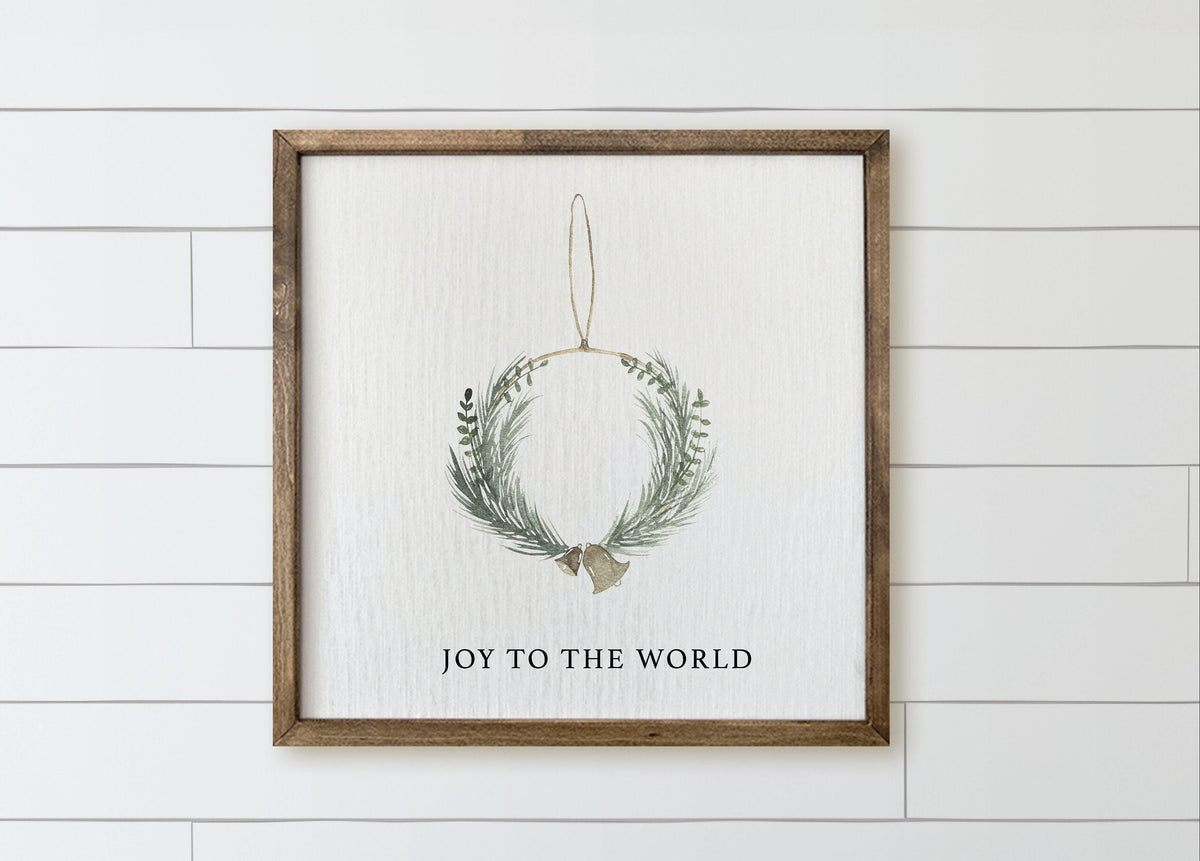 Wooden Frames - Joy To The World Wreath