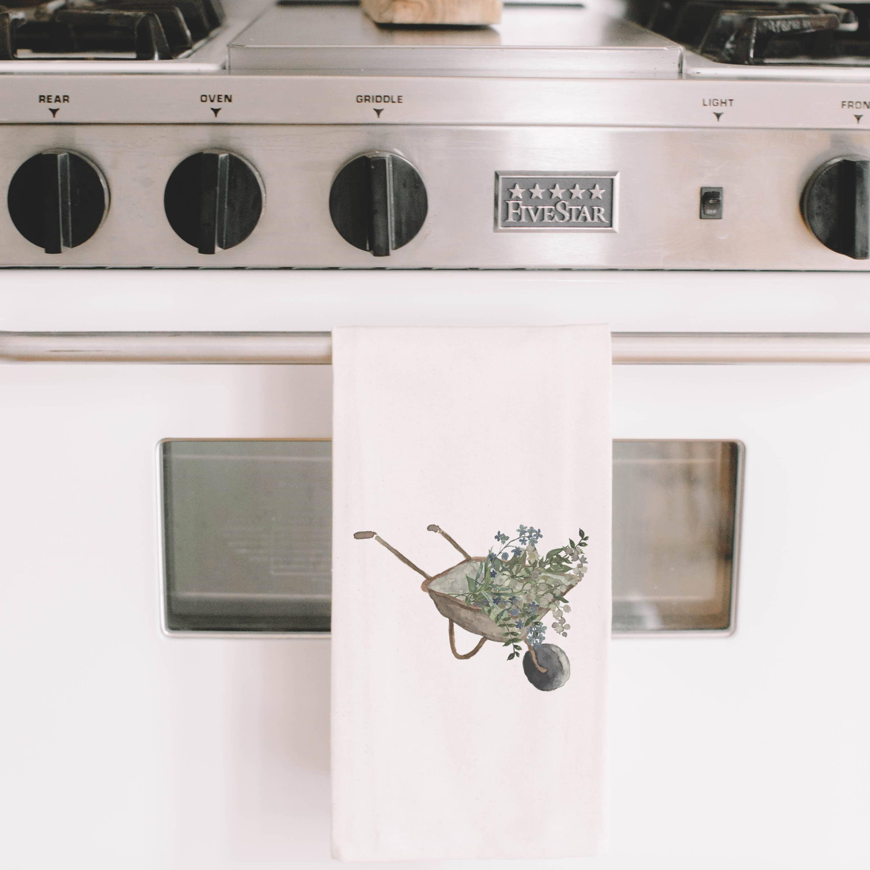 Tea Towel - Wheel Barrow Watercolor