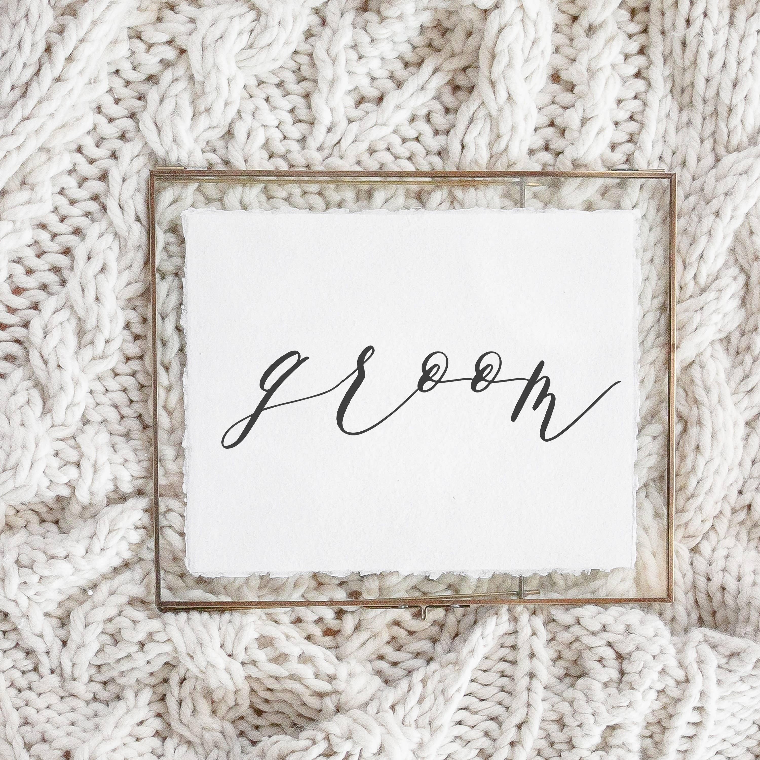 Glass Table Frames & Cards - Groom
