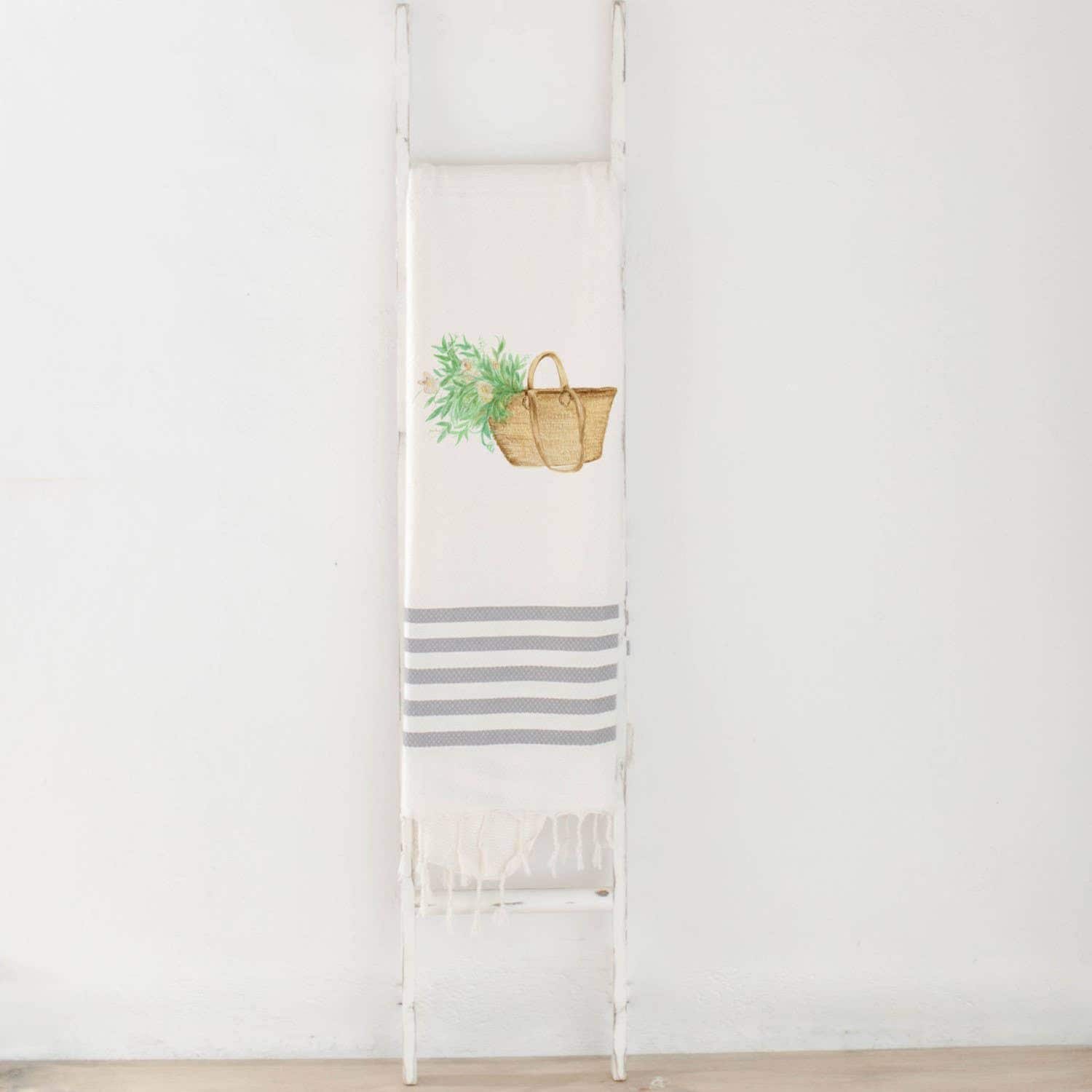 Throw Blankets - Market Flower Basket Watercolor