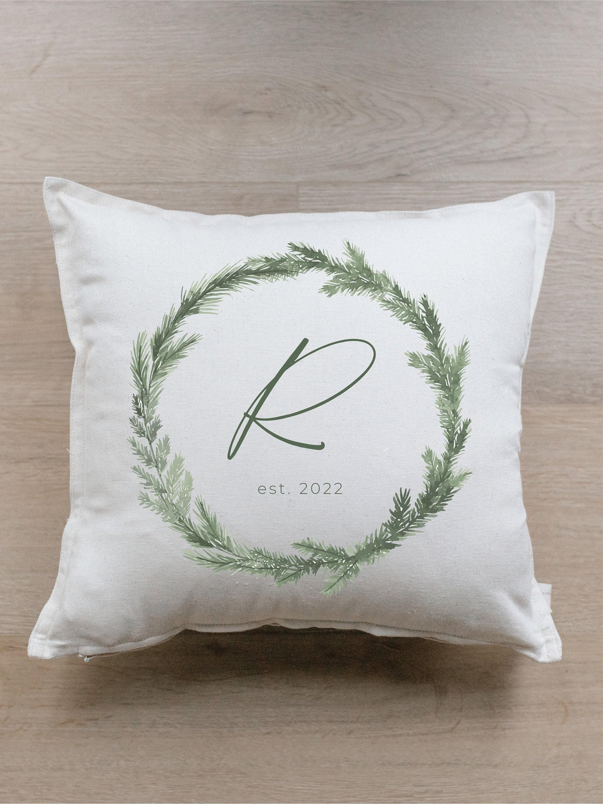 Personalized Throw Pillows - Personalized Christmas Wreath