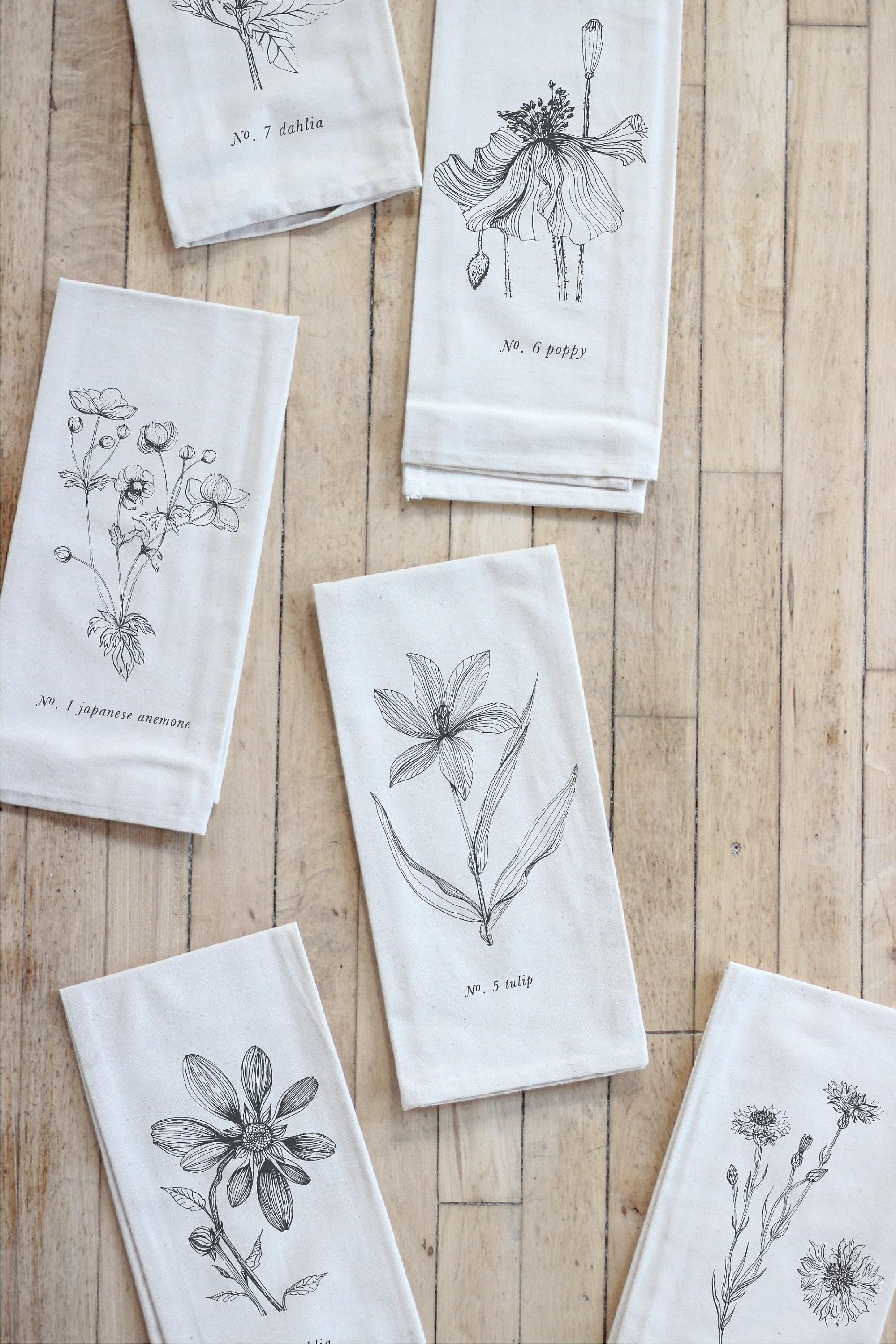 Tea Towel - Botanical Flowers