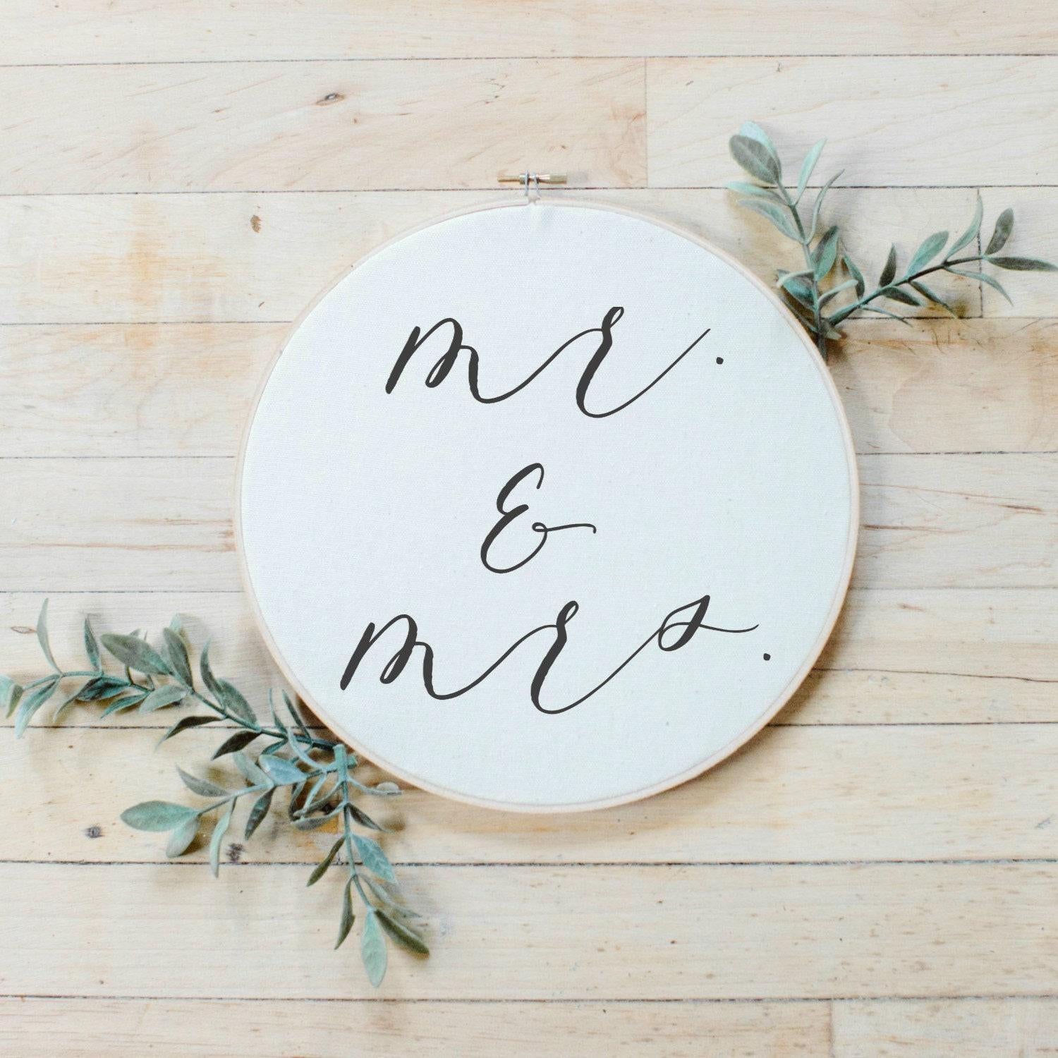 Embroidery Hoops - Mr & Mrs