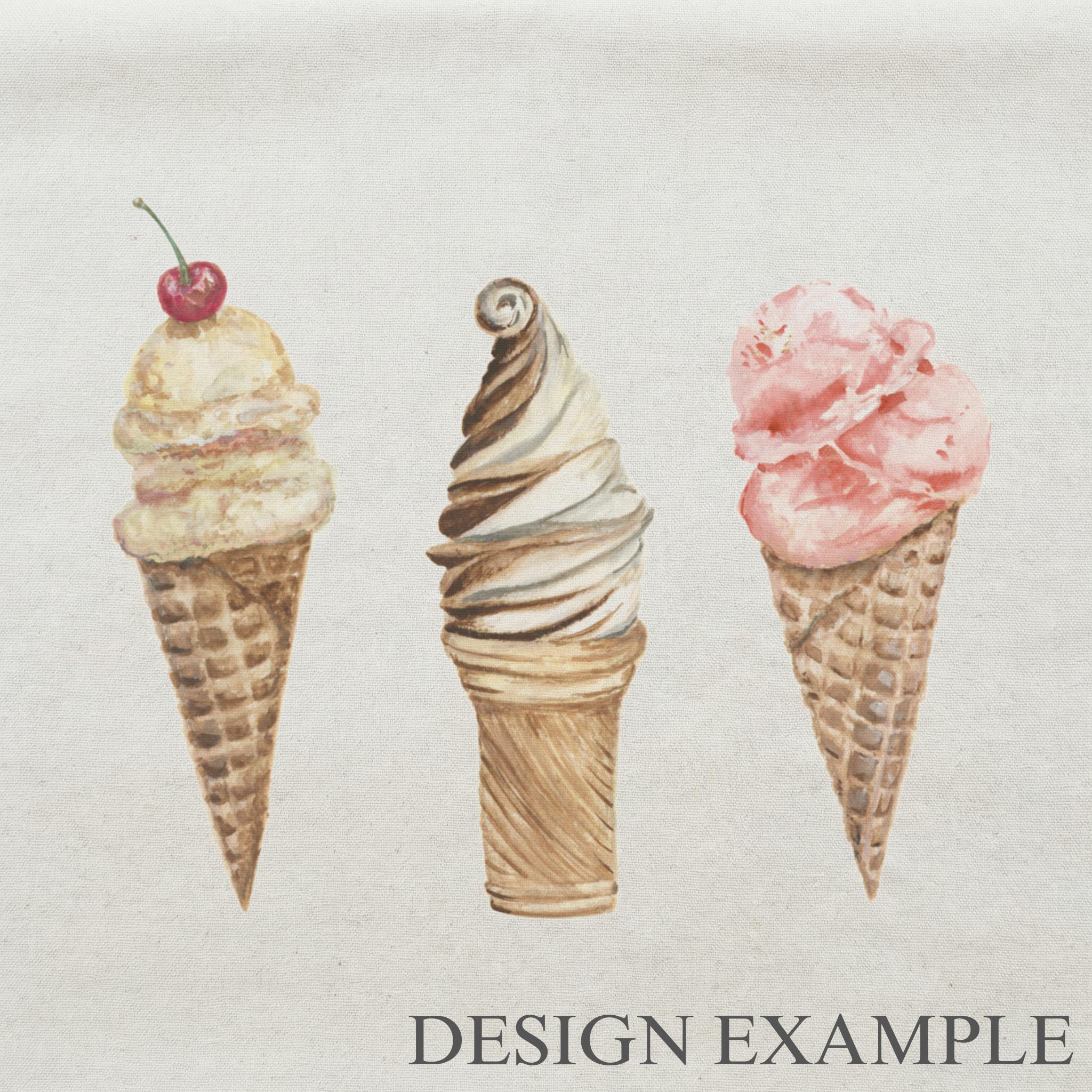 Tea Towel - Ice Cream Watercolor