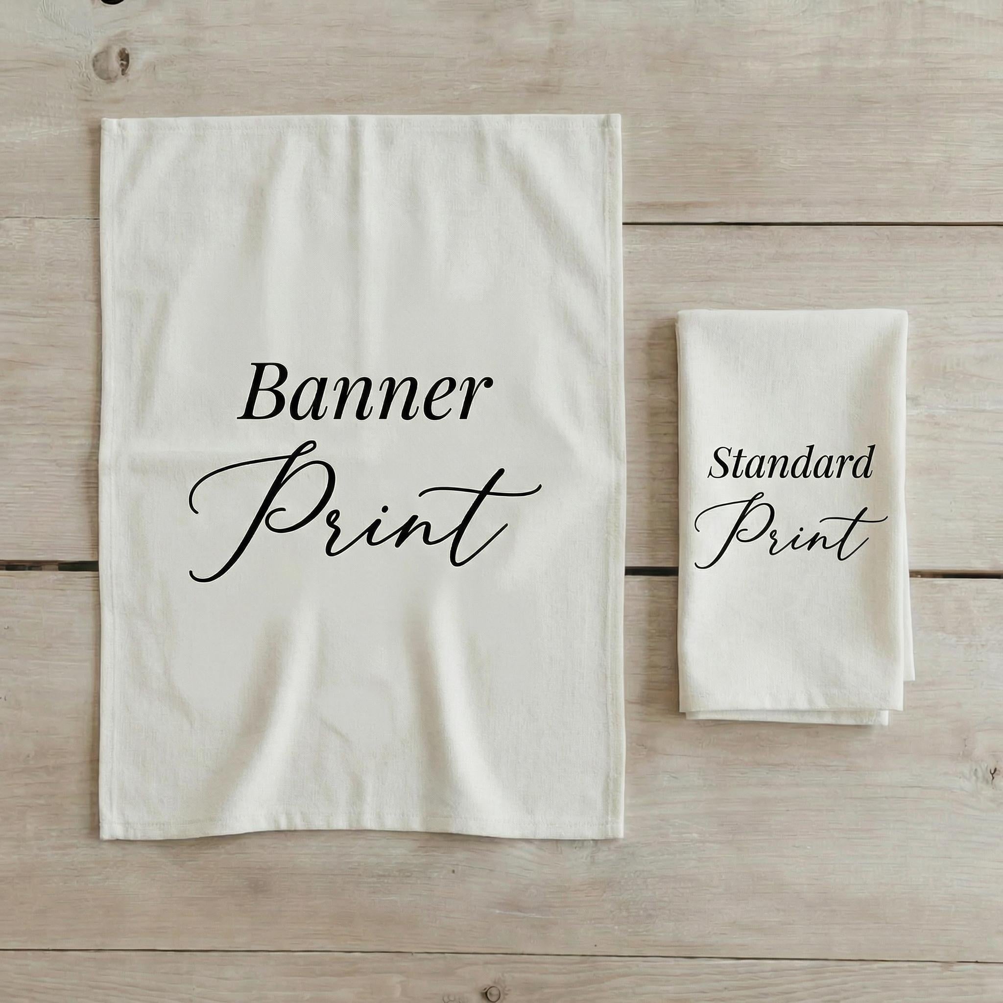 Personalized Tea Towel - Personalized Wreath Last Name
