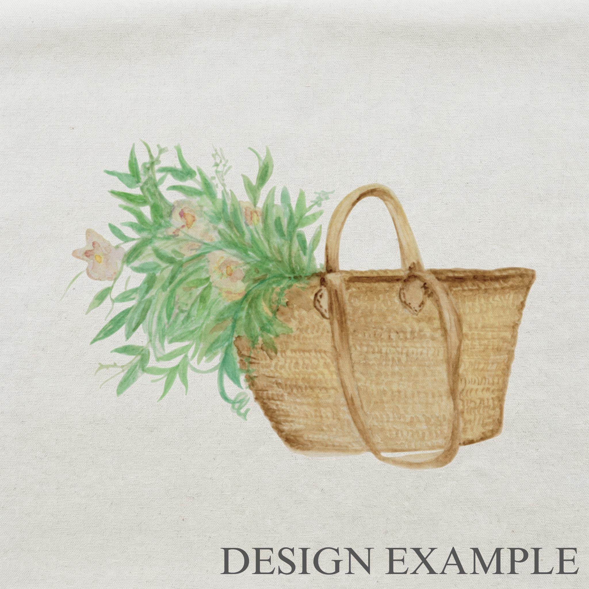 Makeup Bags - Market Basket Flowers Watercolor