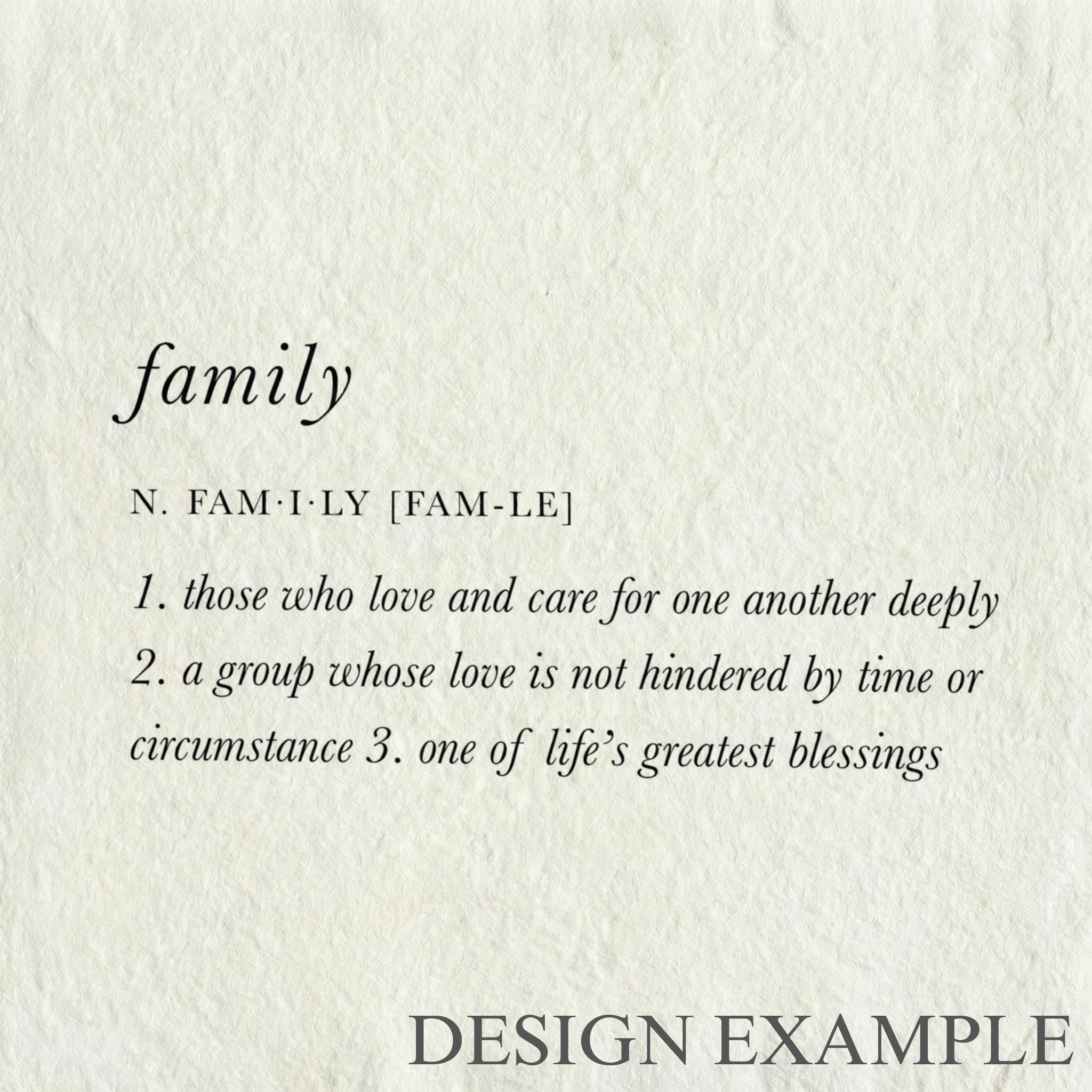 Glass Table Frames & Cards - Family Definition
