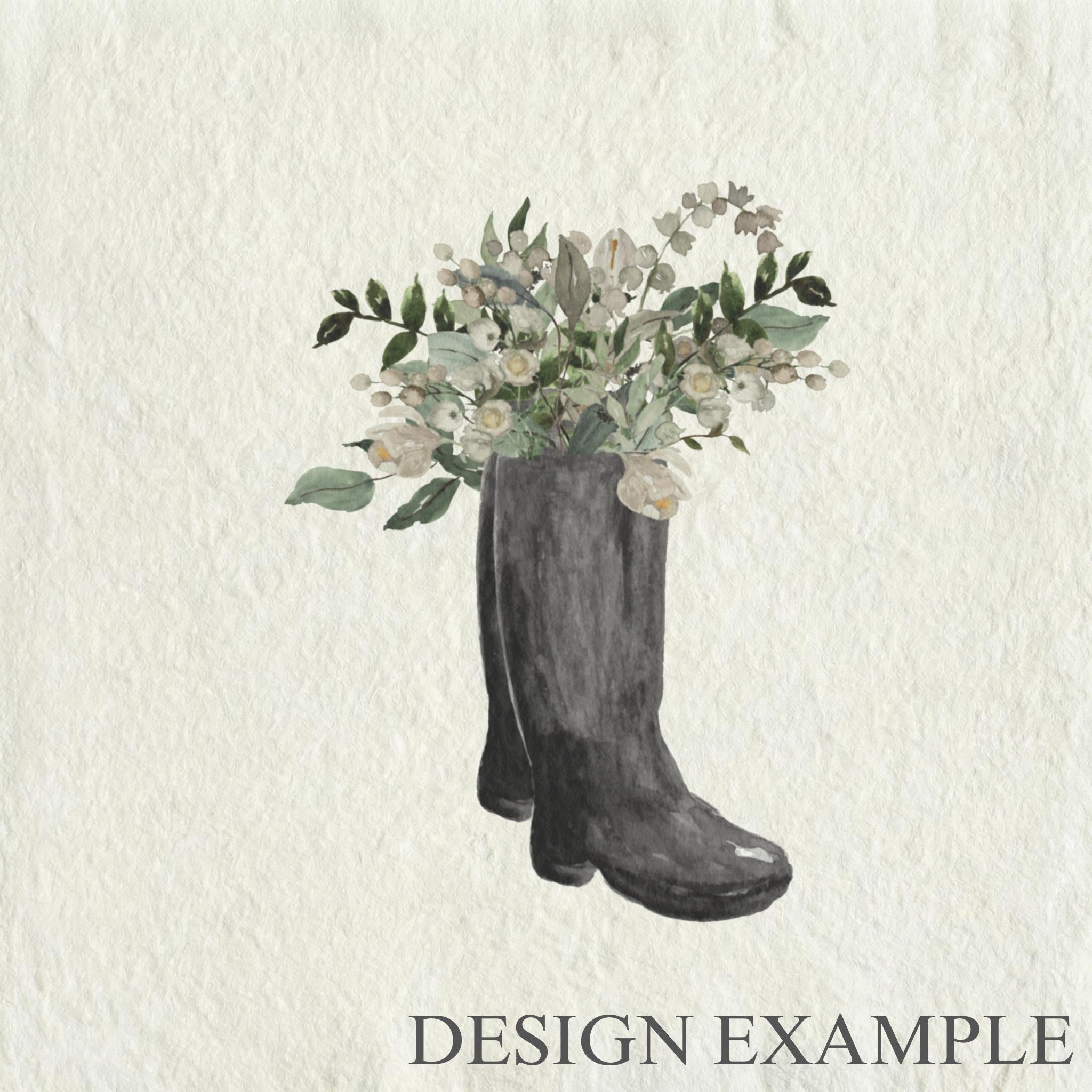 Glass Table Frames & Cards - Boots Watercolor