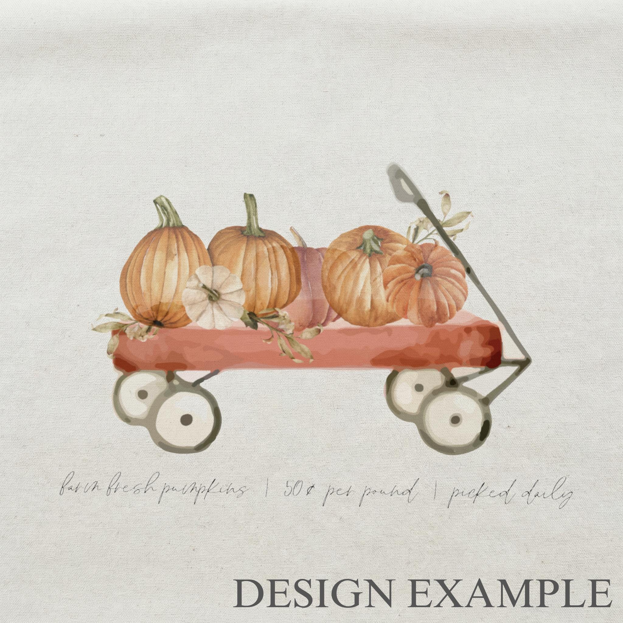 Tote Bags - Pumpkin Wagon Watercolor