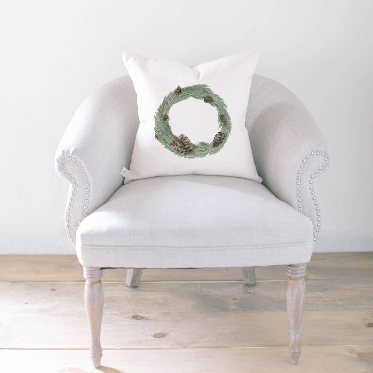 Throw Pillows - Wreath Watercolor