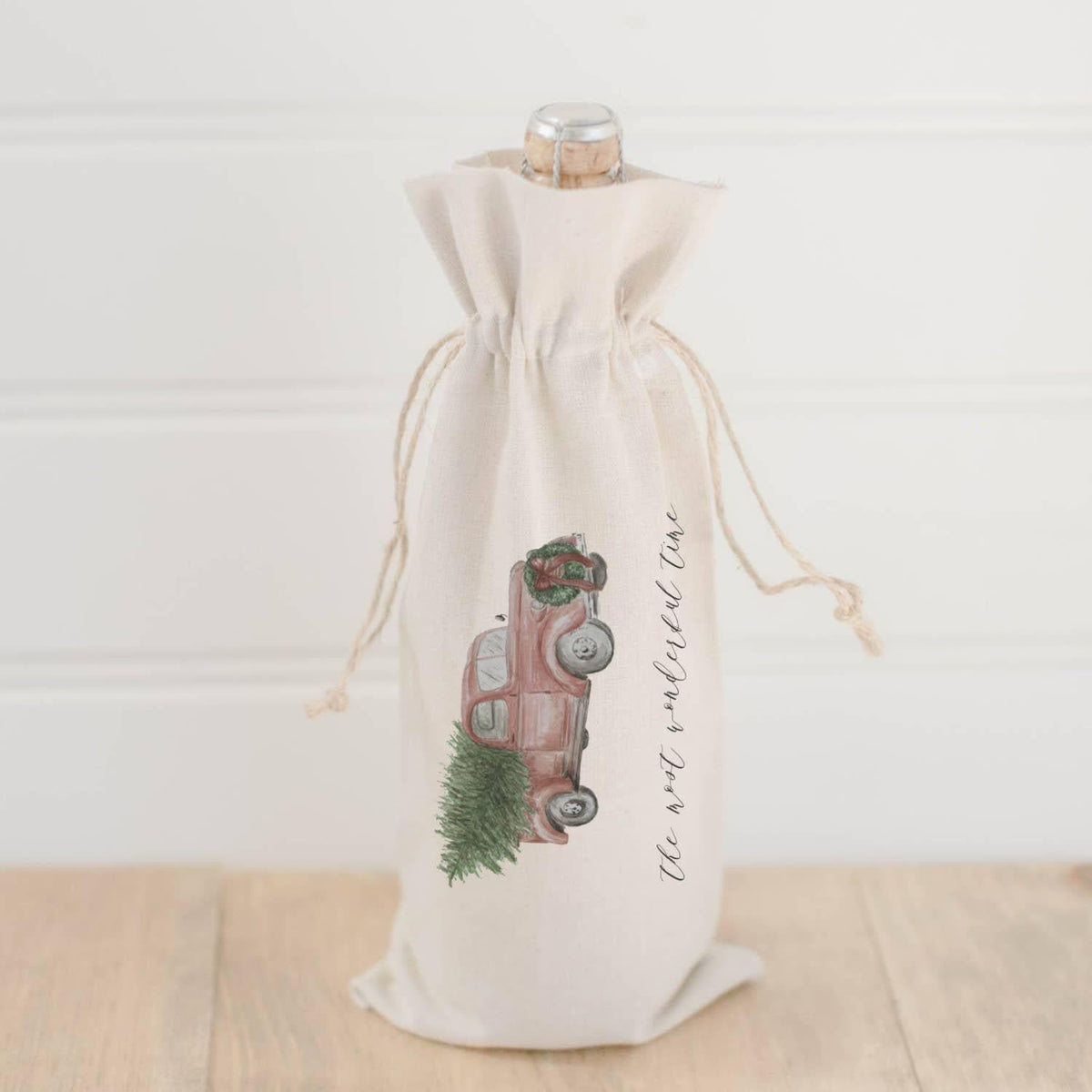 Wine Bags - The Most Wonderful Time Watercolor