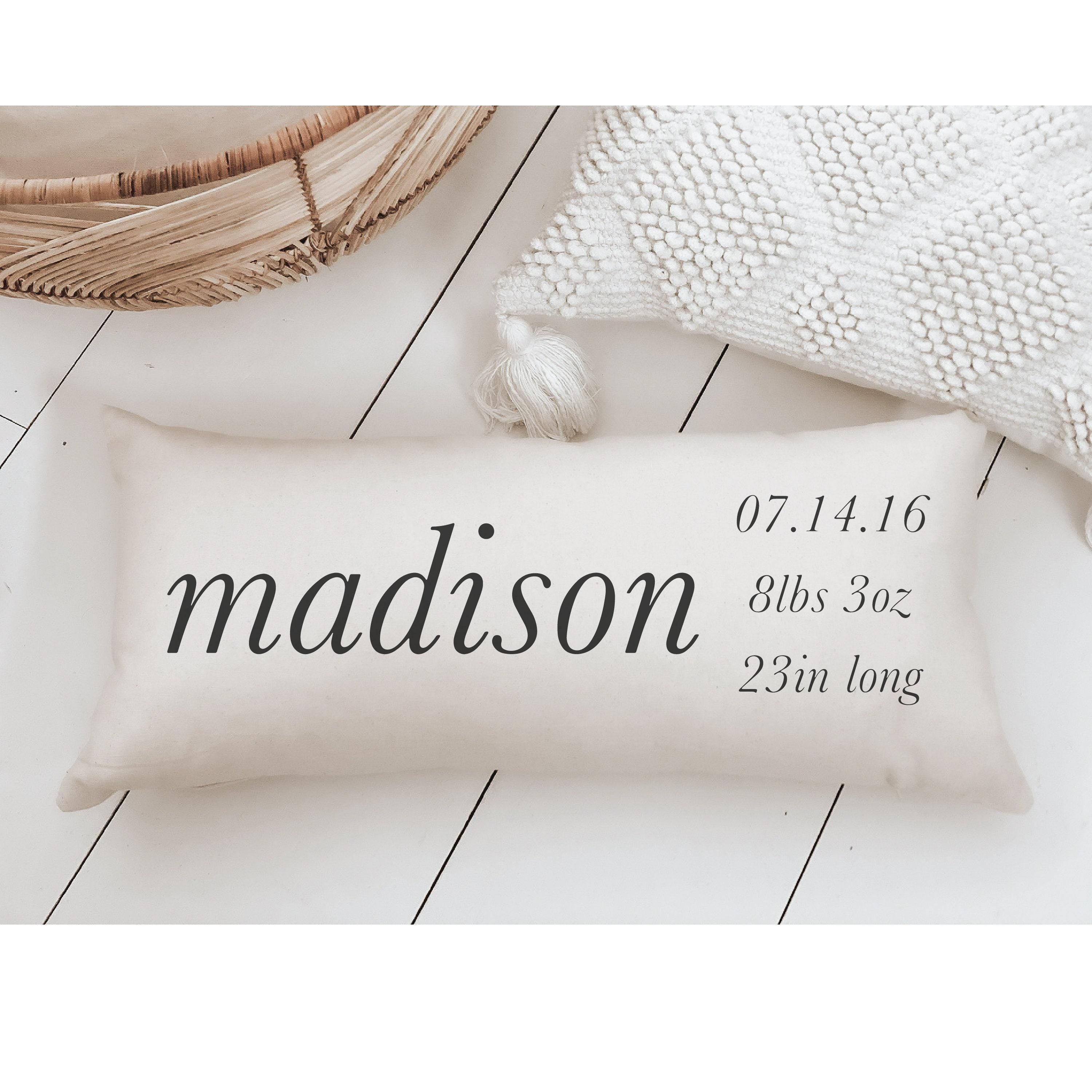 Personalized Lumbar Pillows - Personalized Birth Stats