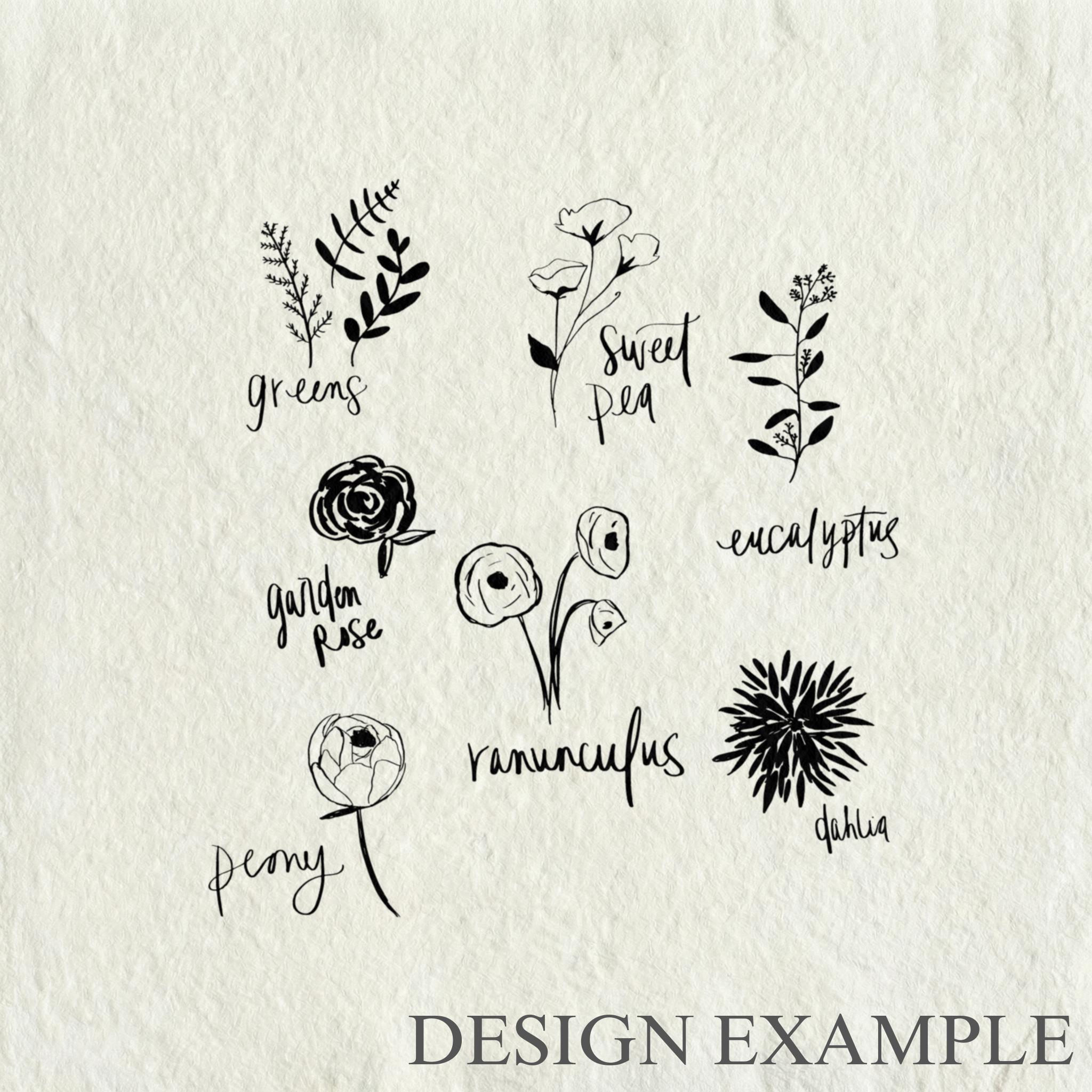 Glass Table Frames & Cards - Flower Types