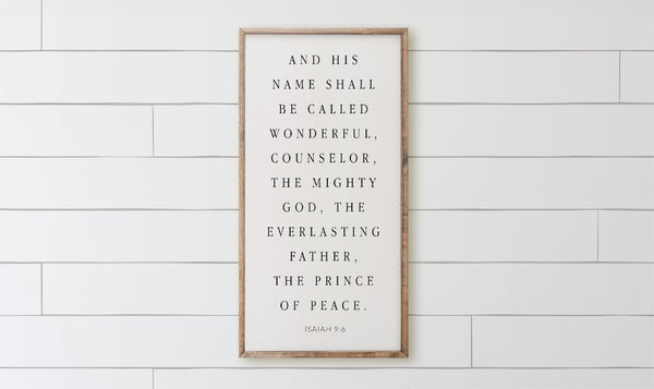 Isaiah 9:6 Wood Framed Sign