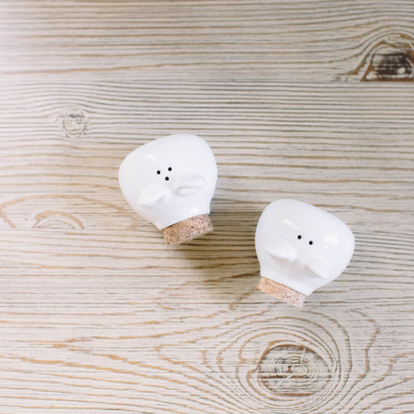 Corked pig salt & pepper shakers