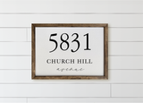 Personalized Address Wood Framed Sign