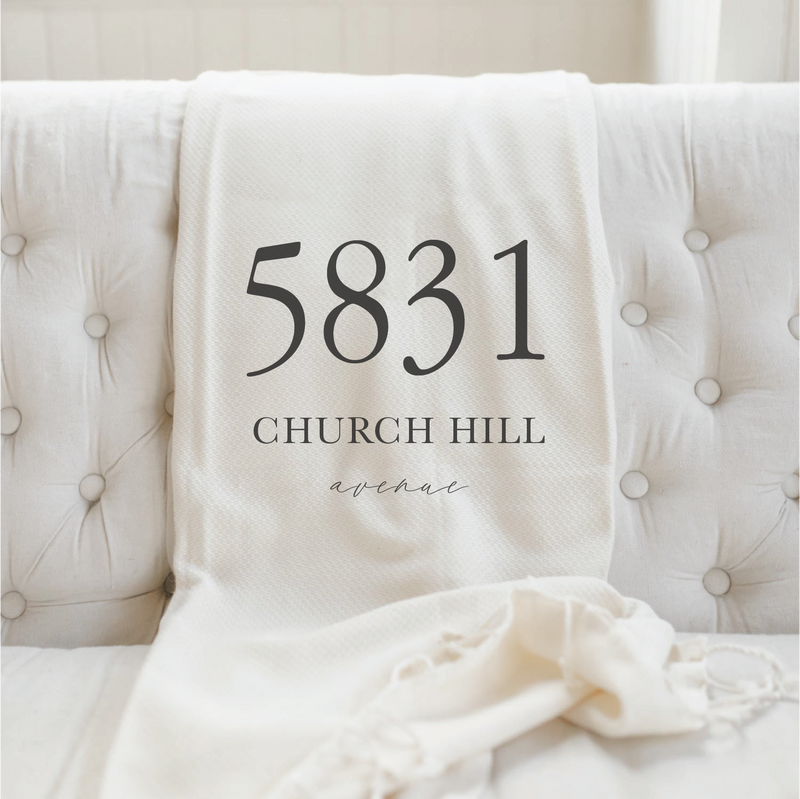 Personalized Address Throw Blanket