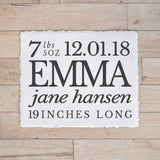 Personalized Birth Stats Print