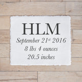 Birth Stat Monogram Print