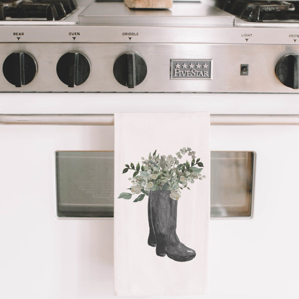 Boots Watercolor Kitchen Towel