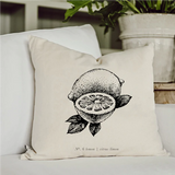 Fruits/Veggies Black + White Pillow