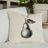 Fruits/Veggies Black + White Pillow