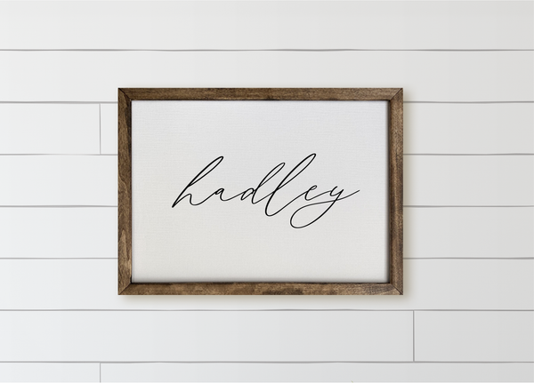 Personalized Calligraphy Name Wood Framed Sign