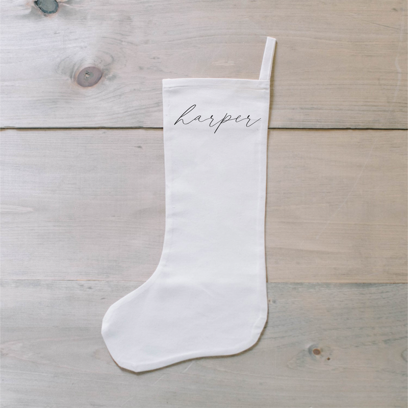 Personalized Calligraphy Horizontal Name Stocking